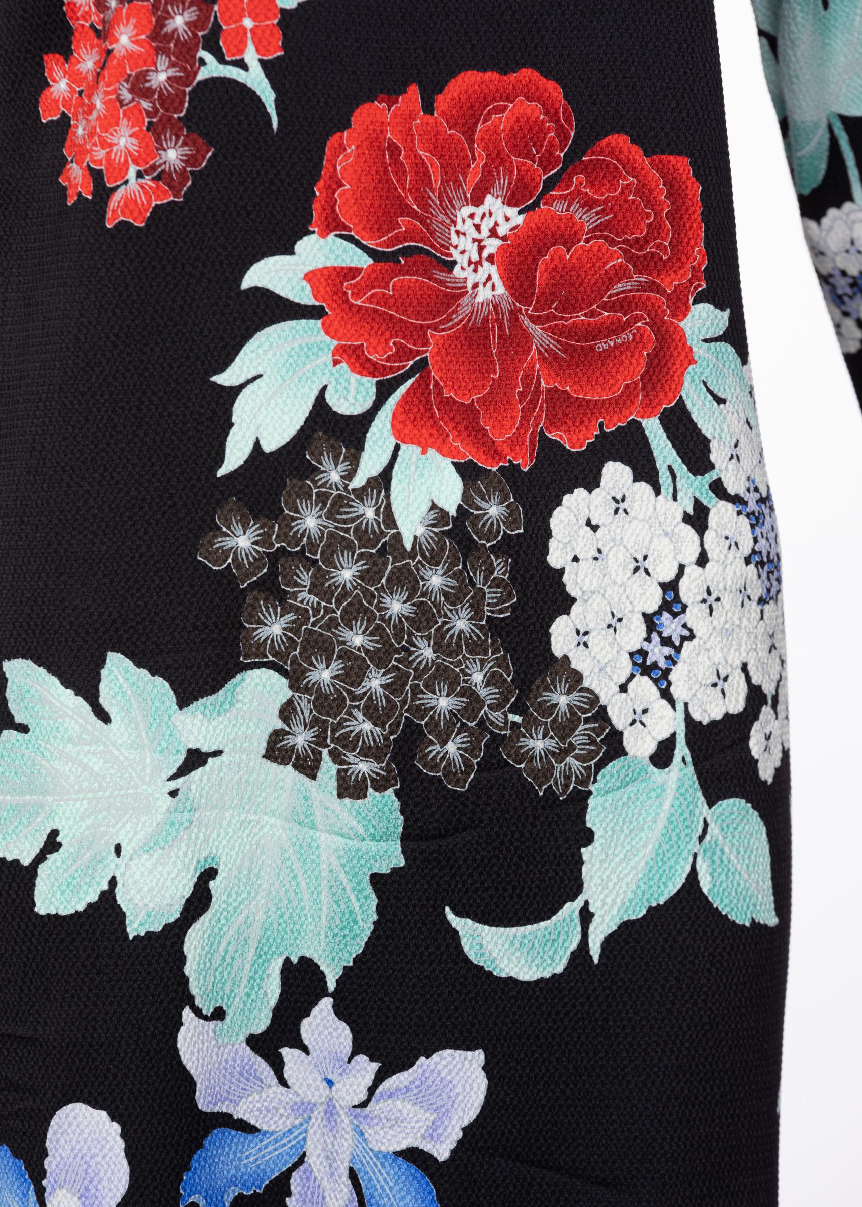 Leonard Paris Silk Floral Print Dress, 2000s 1