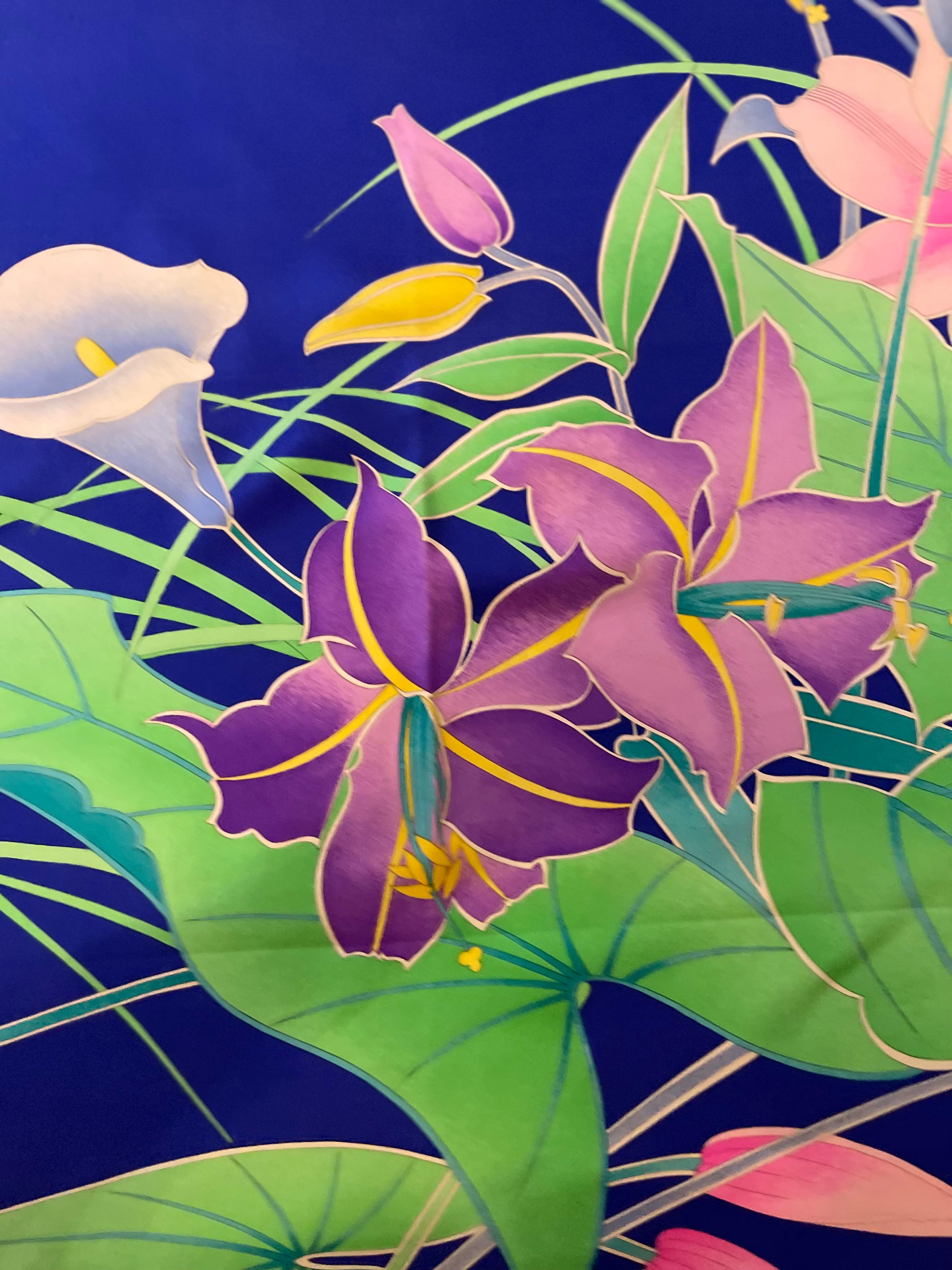Leonard Paris Seiden-Blumenschal im Zustand „Gut“ im Angebot in Palm Beach, FL