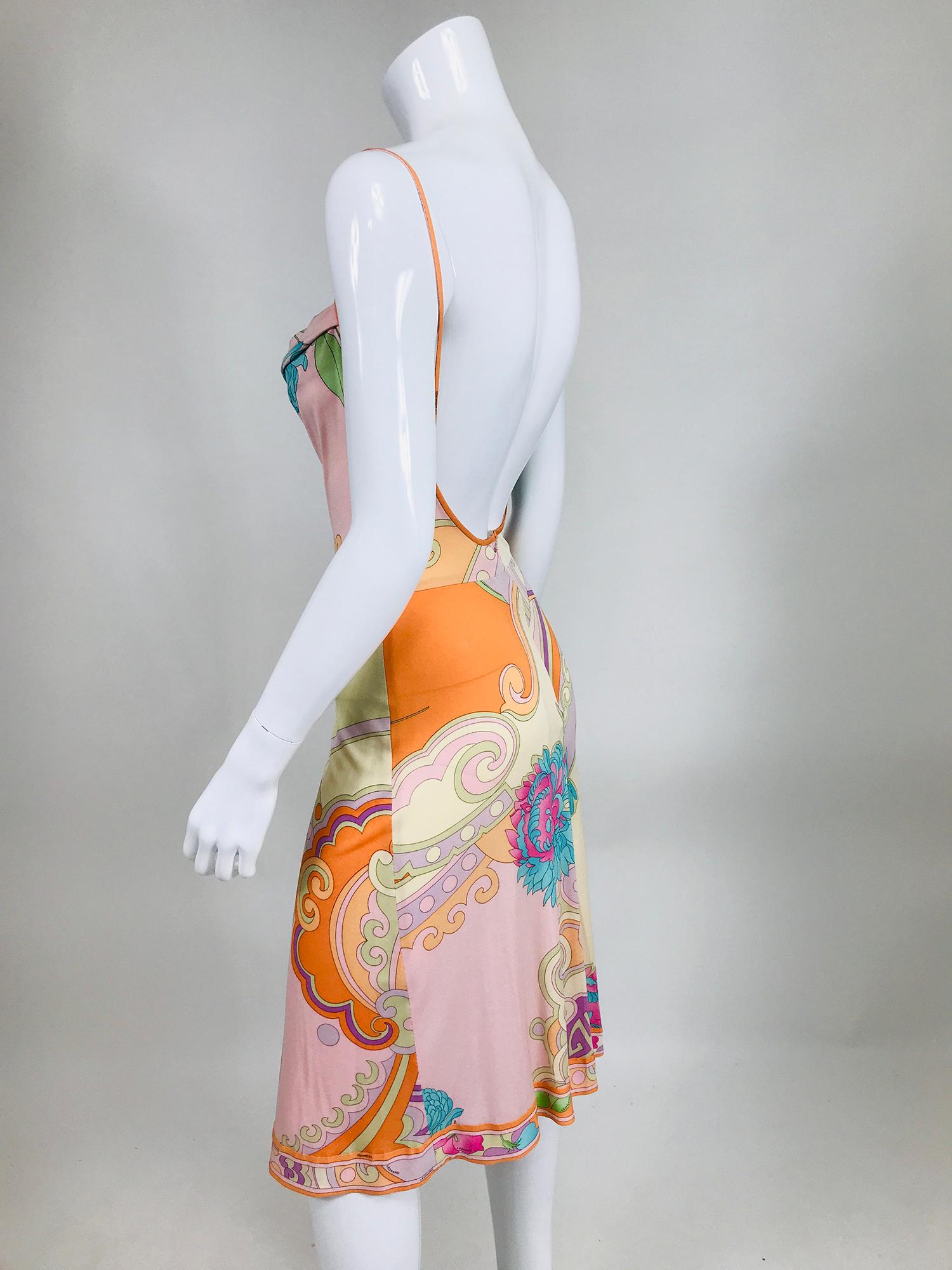 Leonard Paris Silk Jersey Draped Bodice Slip Dress 5