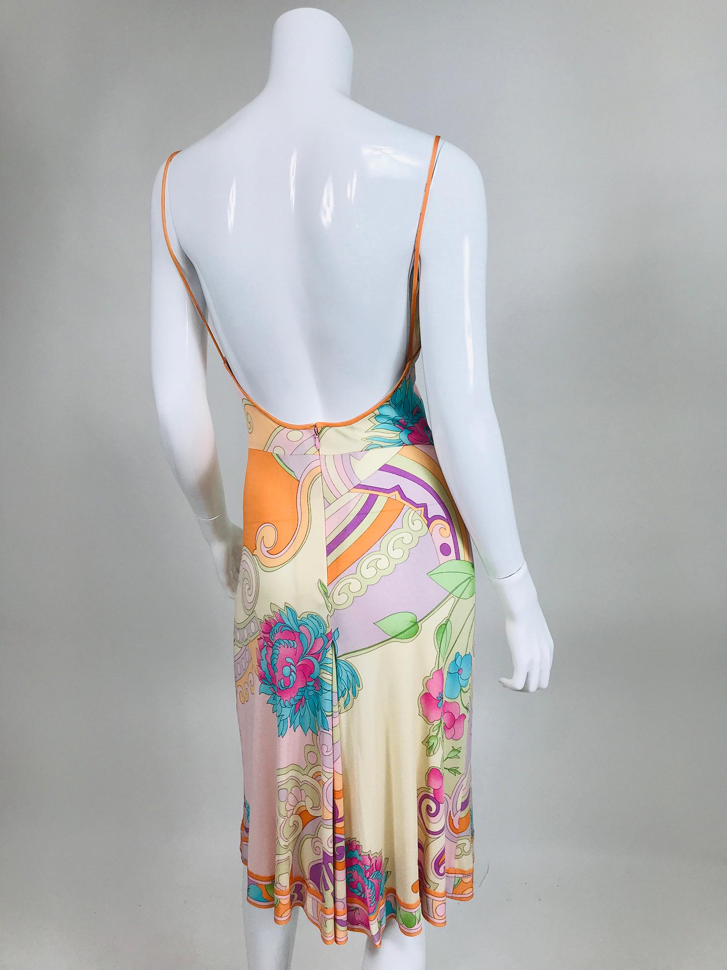 Leonard Paris Silk Jersey Draped Bodice Slip Dress 1