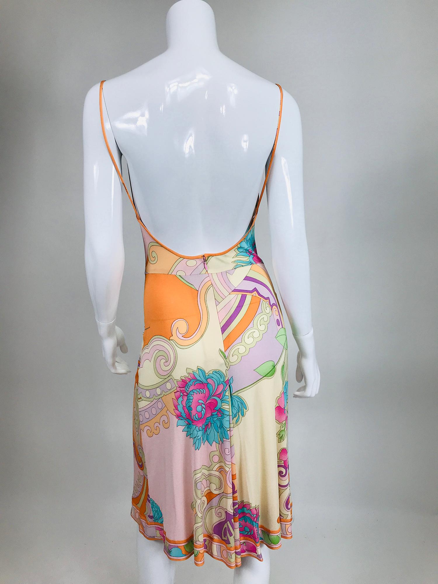 Leonard Paris Silk Jersey Draped Bodice Slip Dress 2