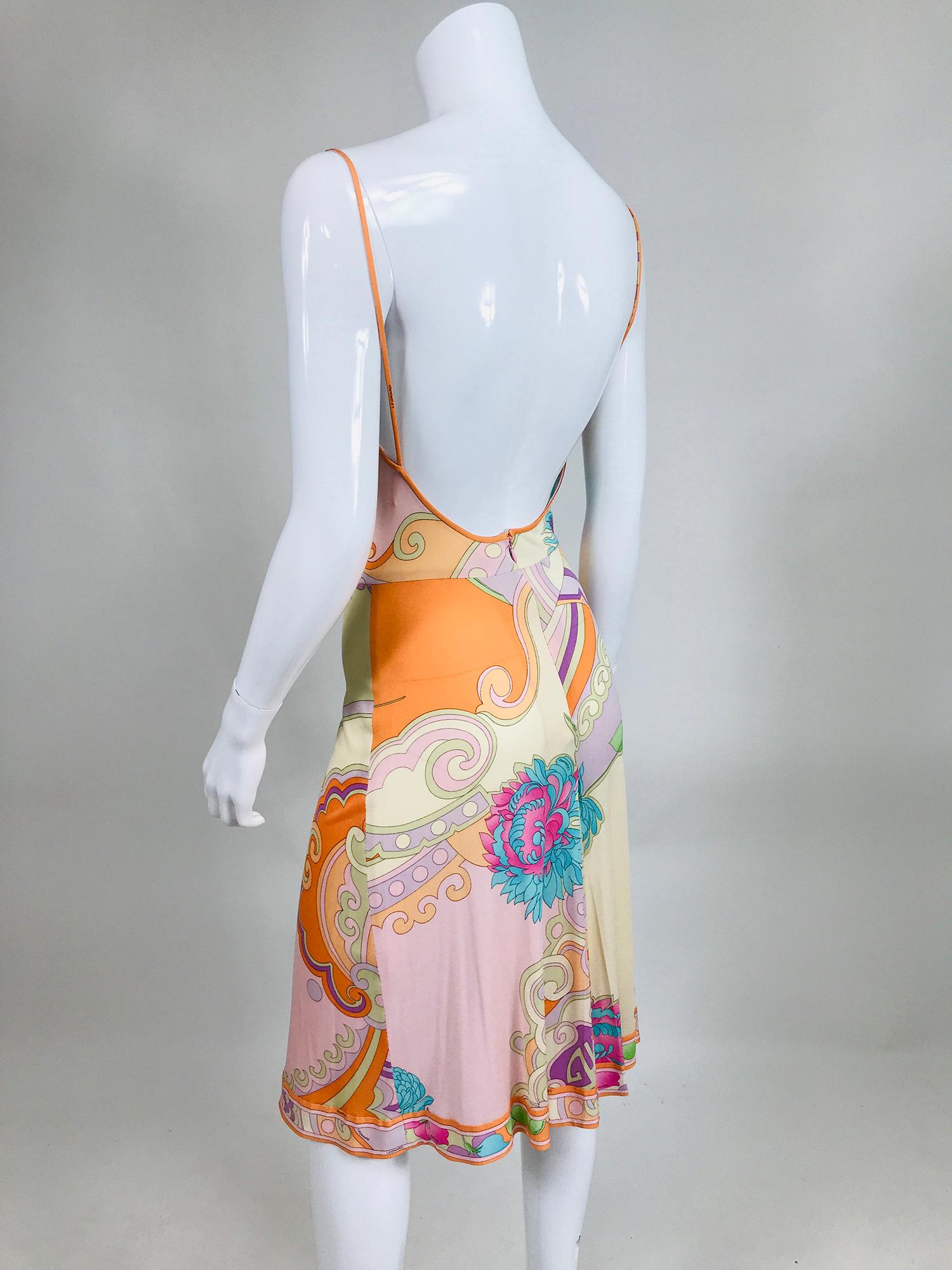 Leonard Paris Silk Jersey Draped Bodice Slip Dress 3