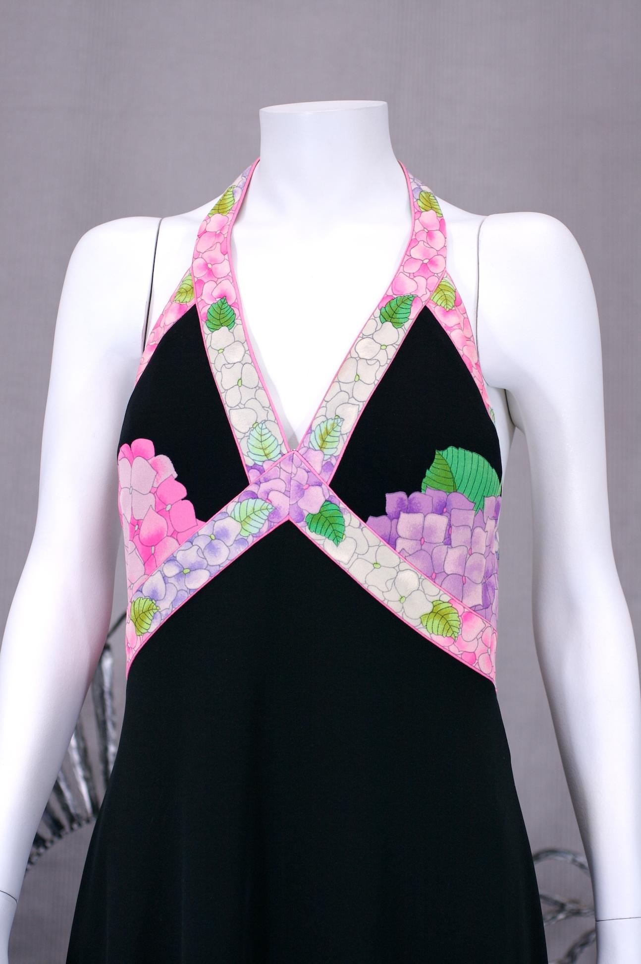 Leonard Paris Silk Jersey Halter Dress For Sale 1