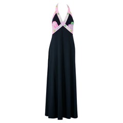 Leonard of Paris - Vestito con halter in jersey di seta