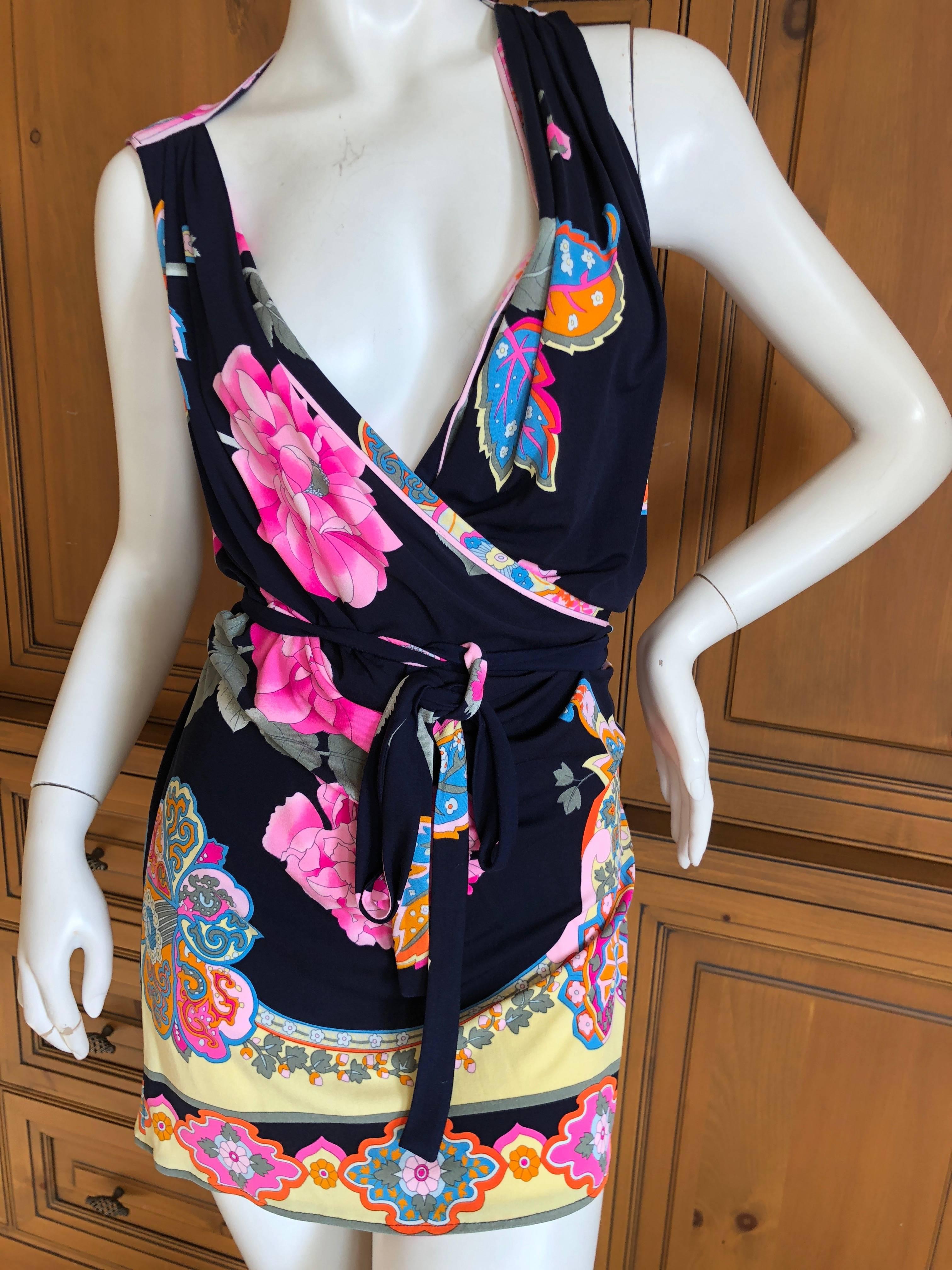 Leonard Paris Silk Jersey Mikado Print Dress or Tunic with Belt New with Tags 5