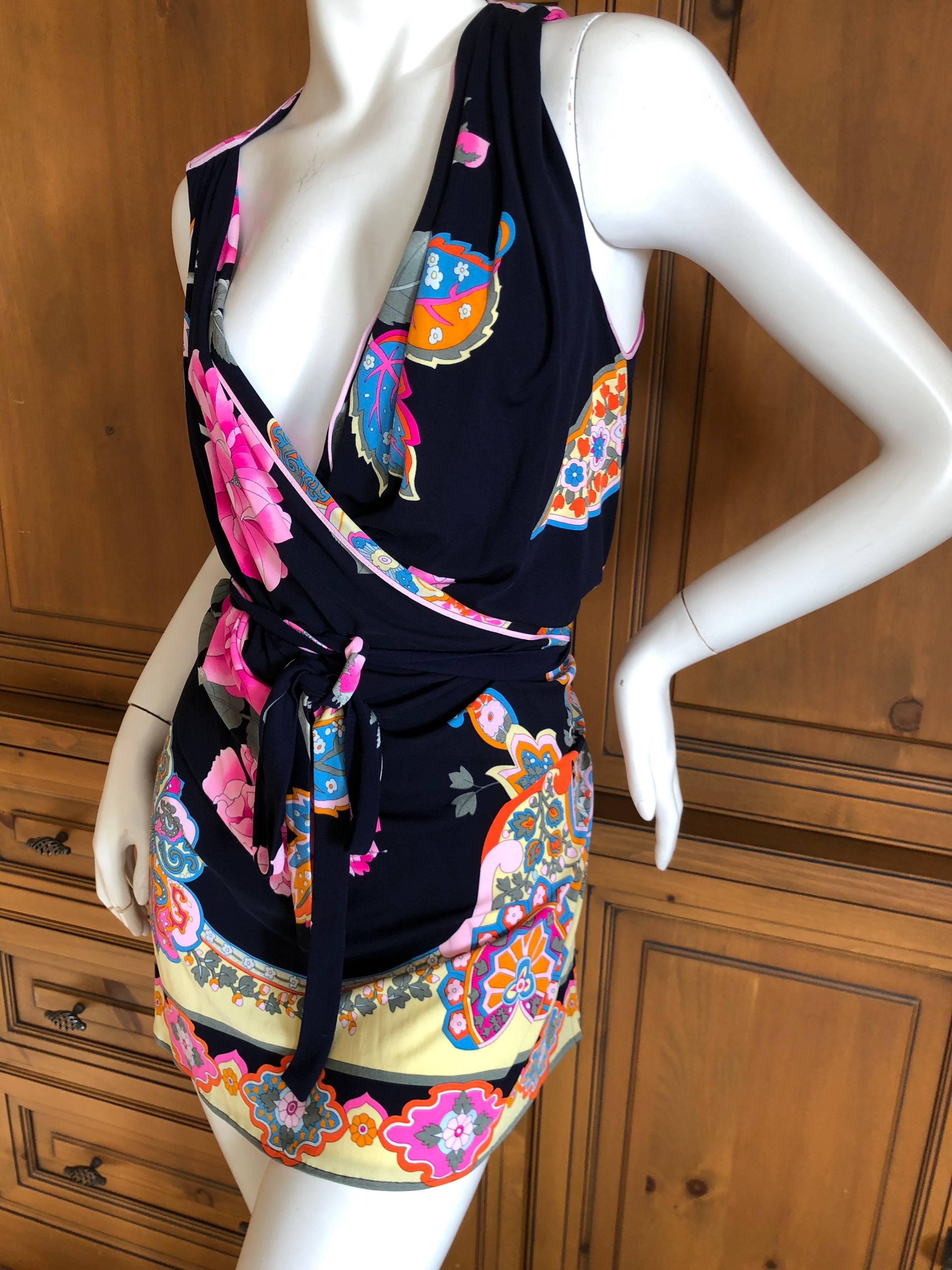 Leonard Paris Silk Jersey Mikado Print Dress or Tunic with Belt New with Tags 6