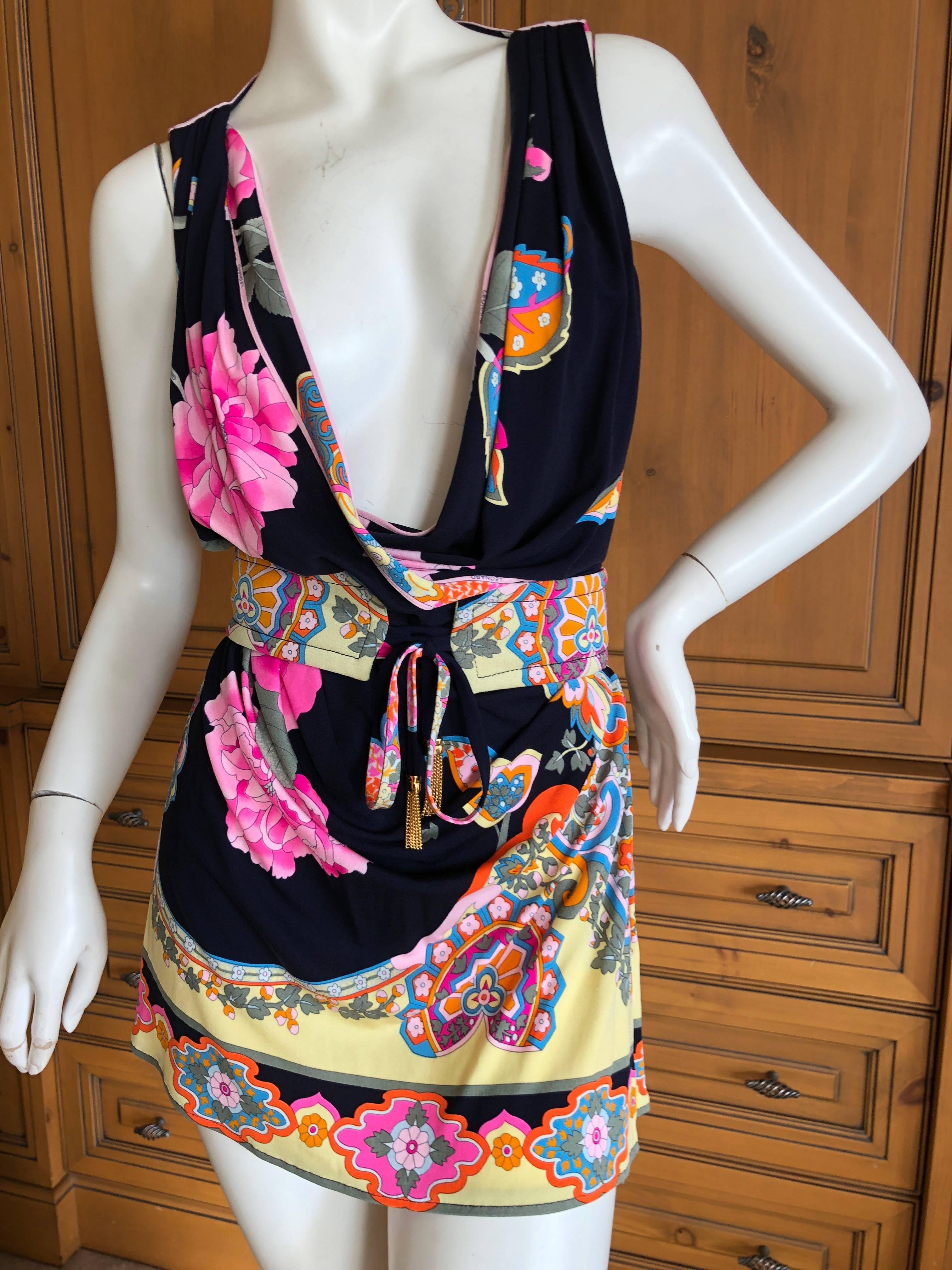 Leonard Paris Silk Jersey Mikado Print Dress or Tunic with Belt New with Tags 1