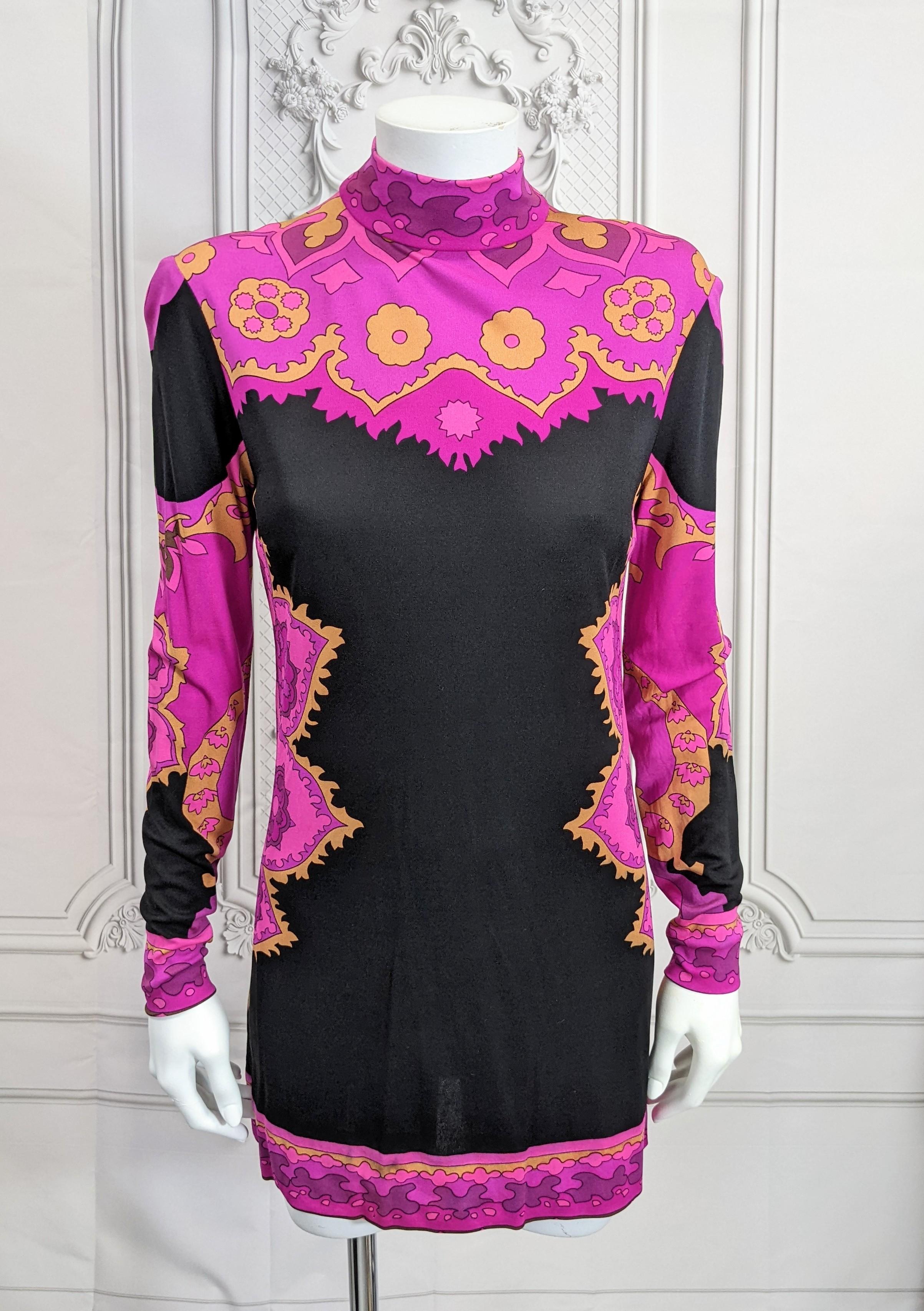 Leonard, Paris Silk Jersey Mini Dress In Good Condition For Sale In New York, NY