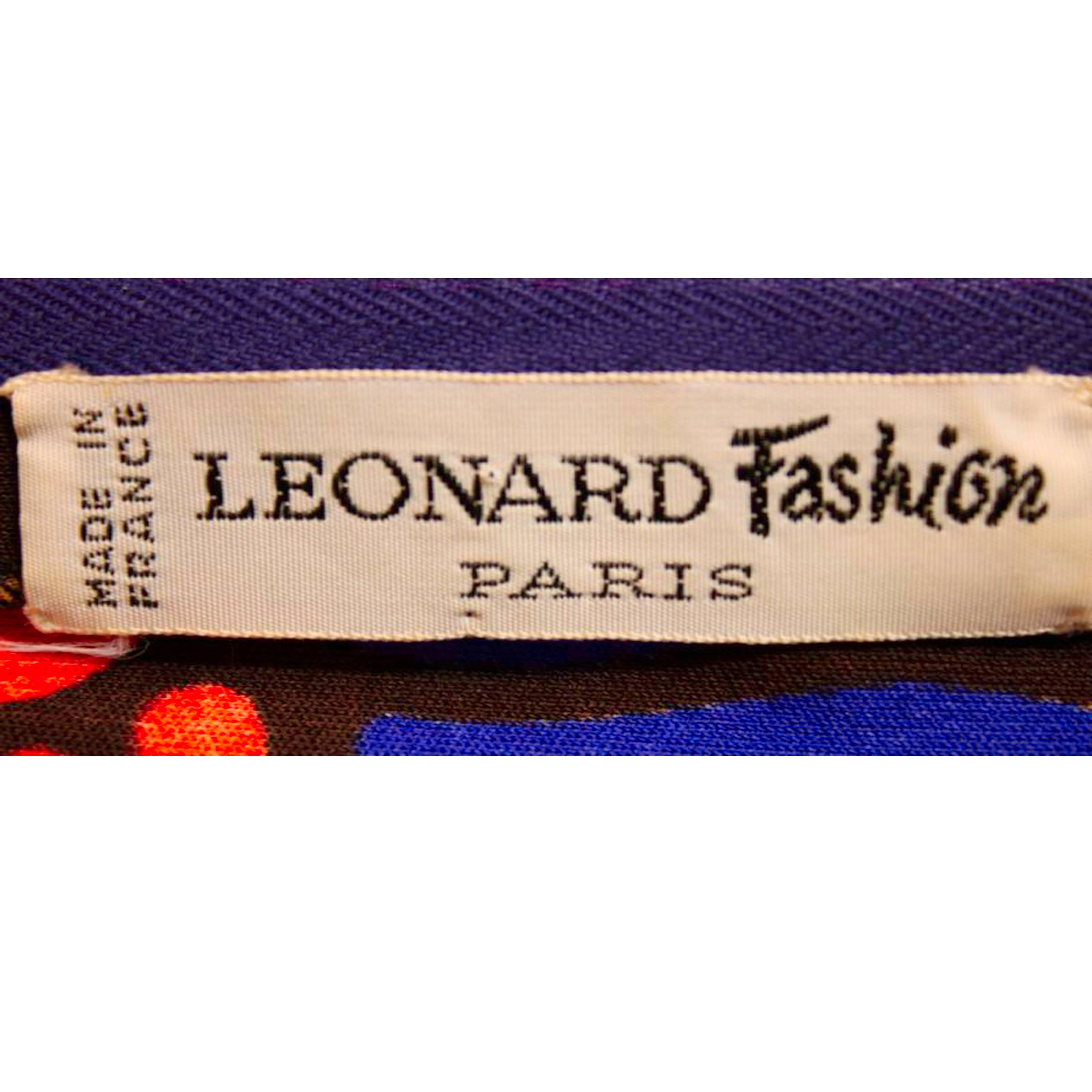 Léonard Paris - Robe en jersey de soie imprimé, A/H 1971  en vente 1