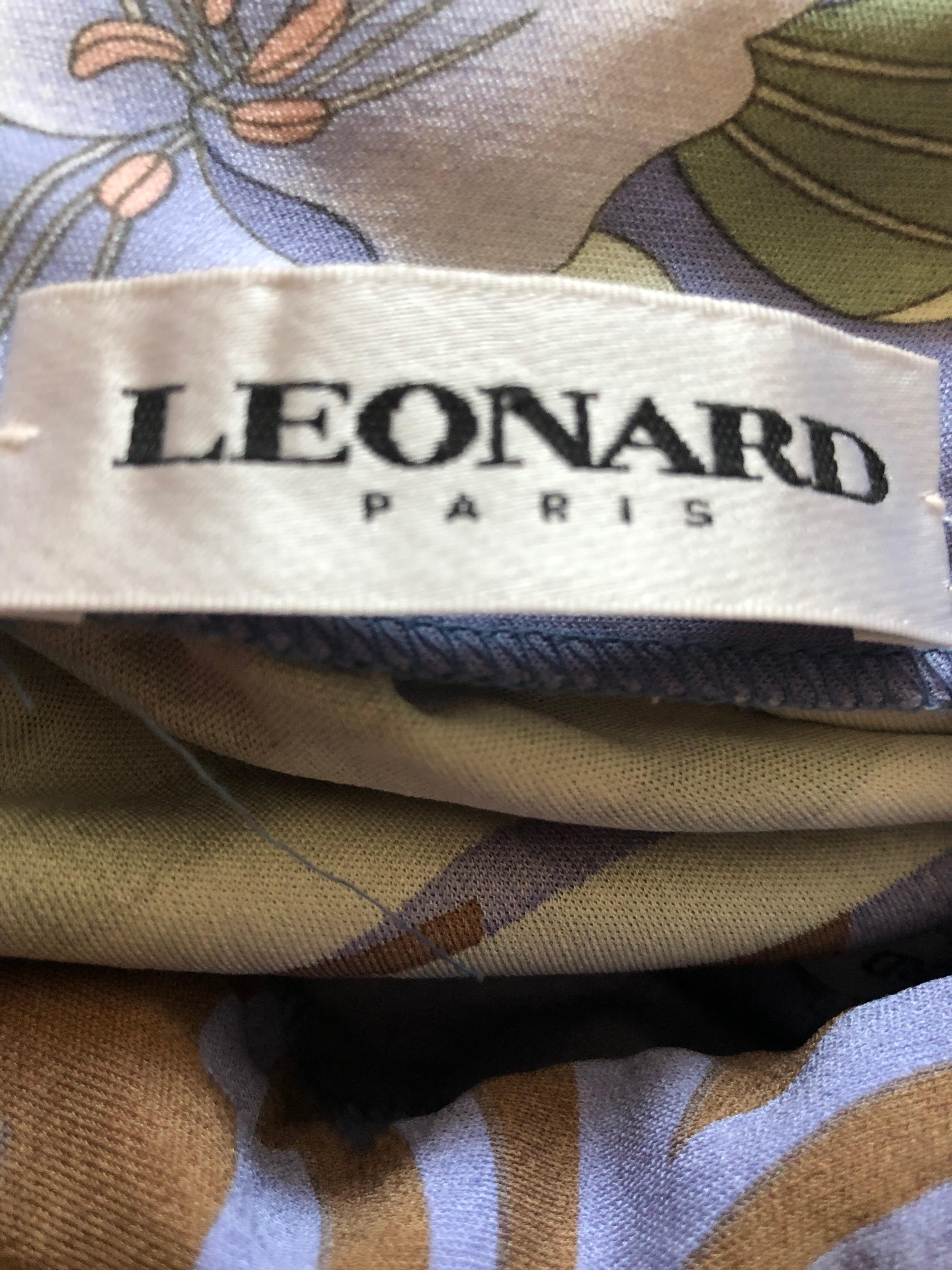 Leonard Paris Silk Jersey Unusual Vintage Long Evening Dress with Fringe For Sale 3
