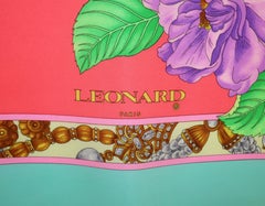 Leonard Paris Silk Tropical Floral Scarf