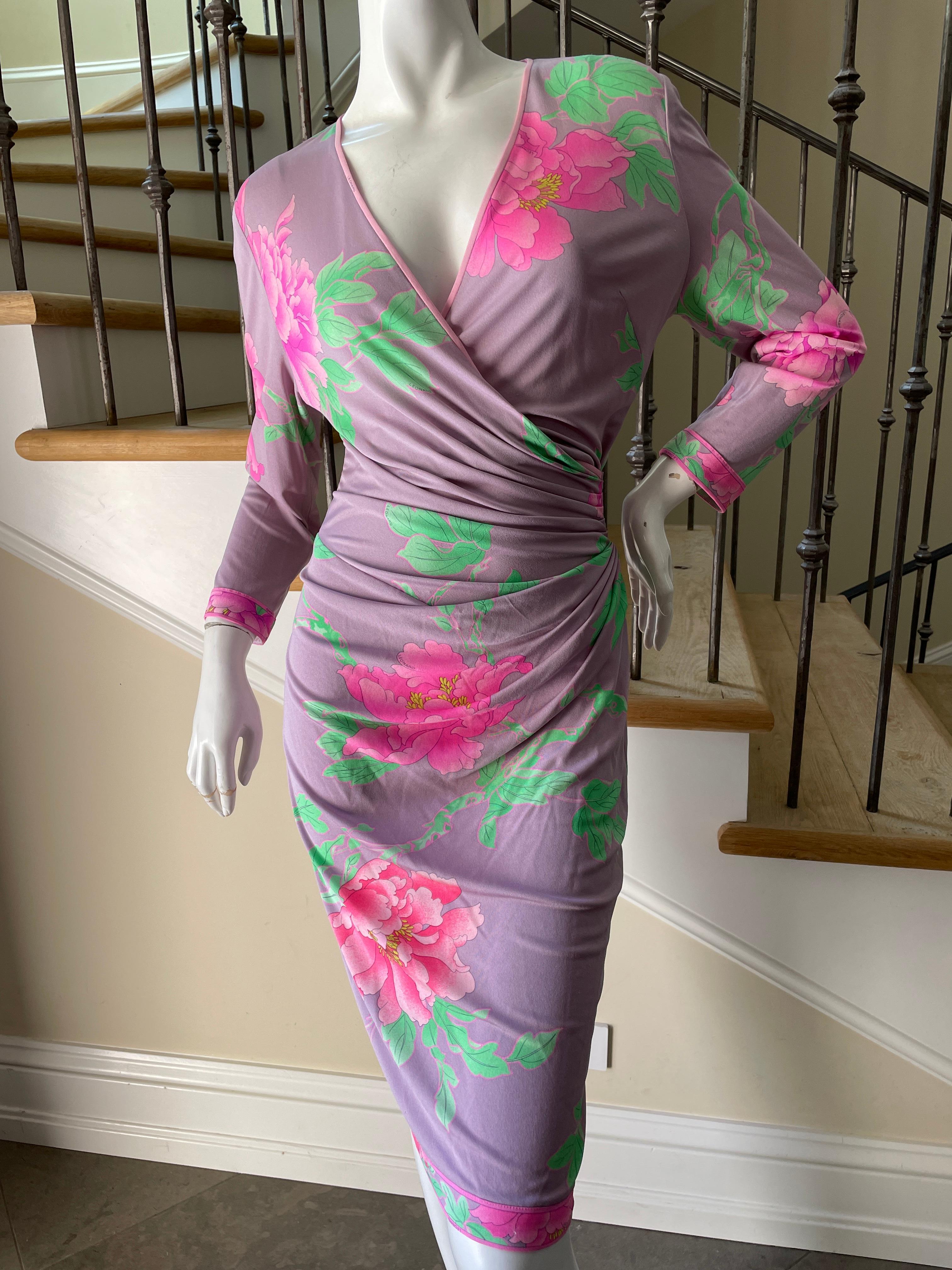 Leonard Paris Vintage 80's Silk Jersey Dress  In Excellent Condition In Cloverdale, CA