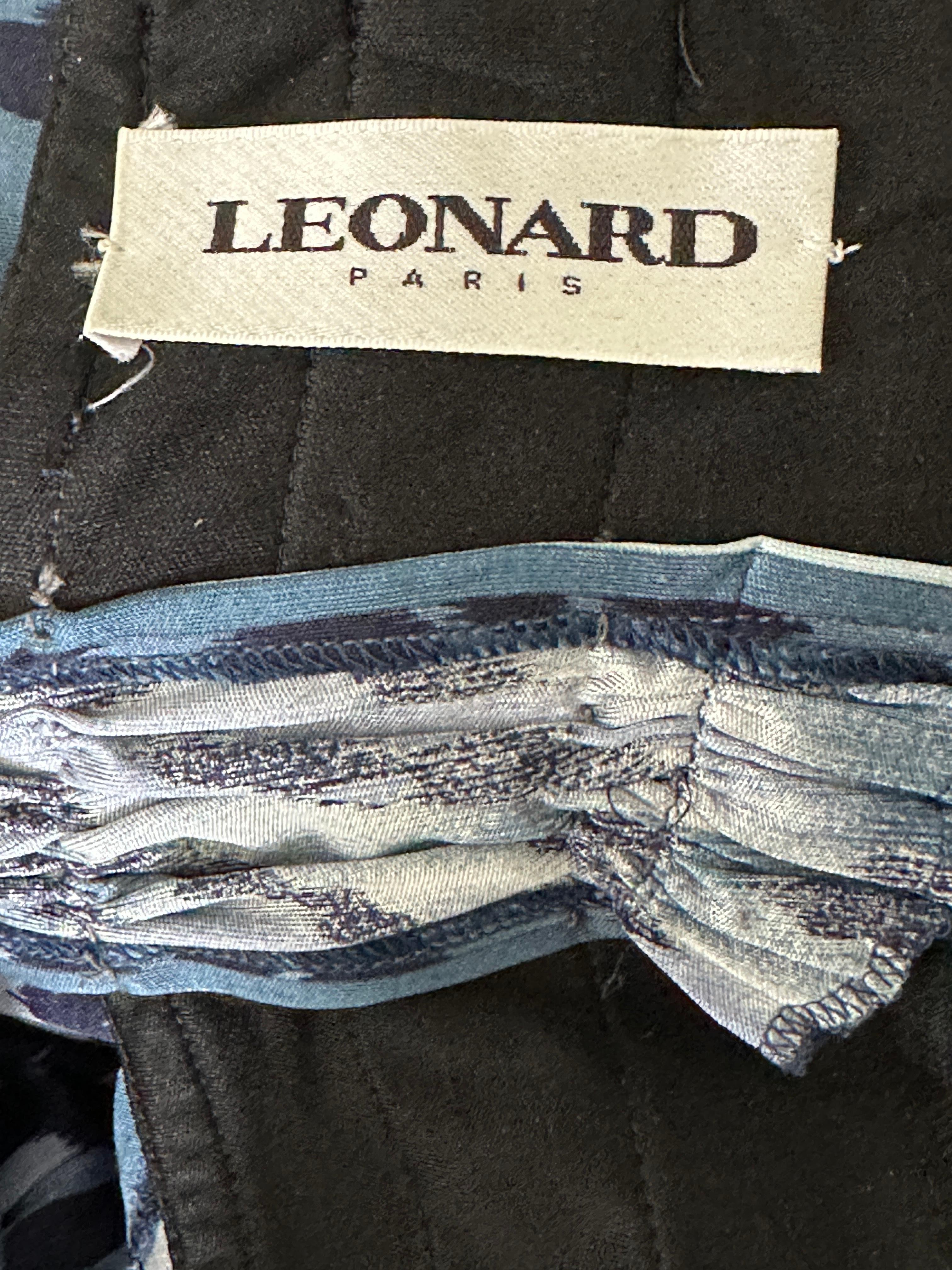 Leonard Paris Vintage Silk Leopard Print Evening Dress with Matching Shawl sz 48 For Sale 11