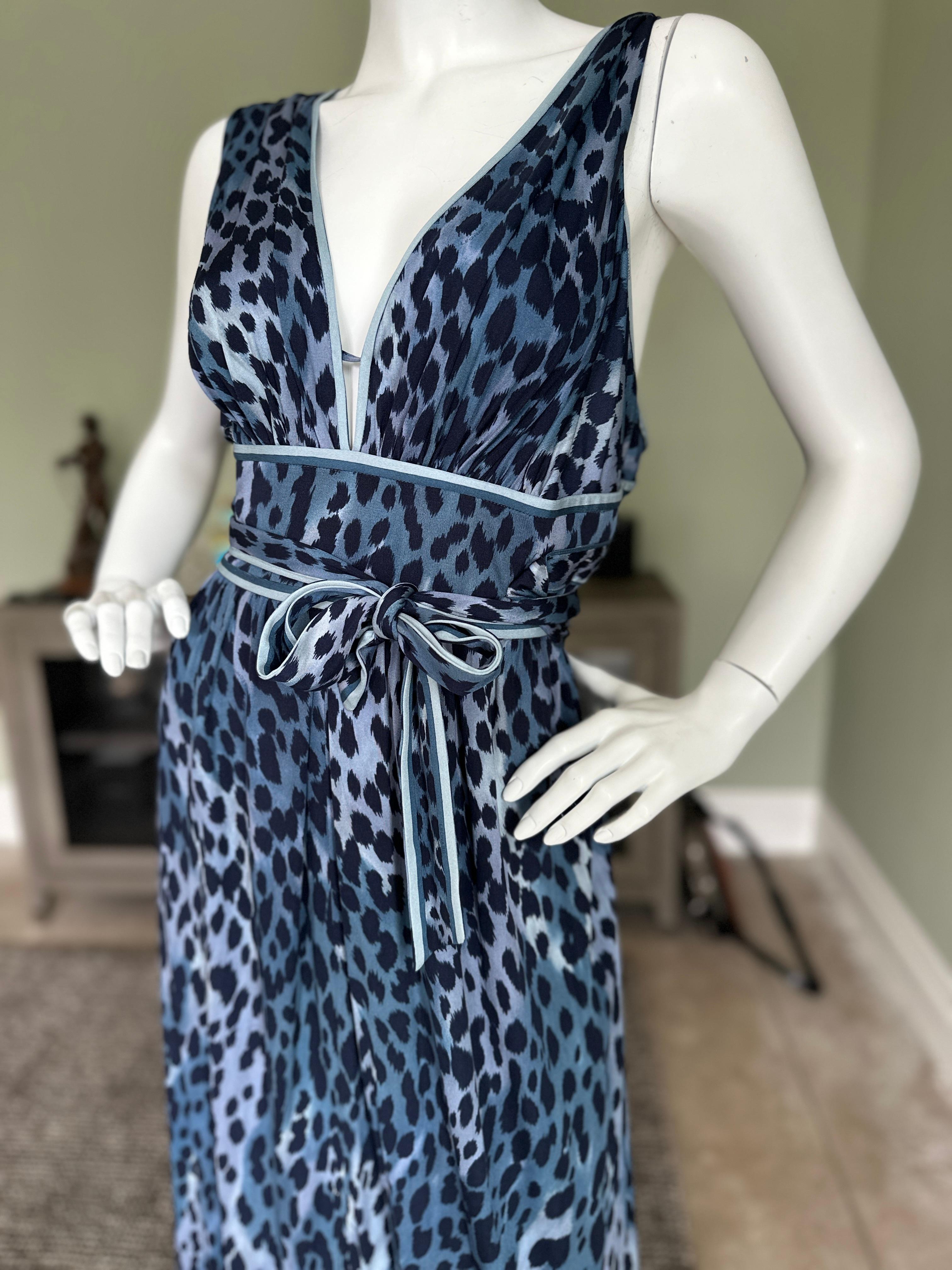 Leonard Paris Vintage Silk Leopard Print Evening Dress with Matching Shawl sz 48 For Sale 2