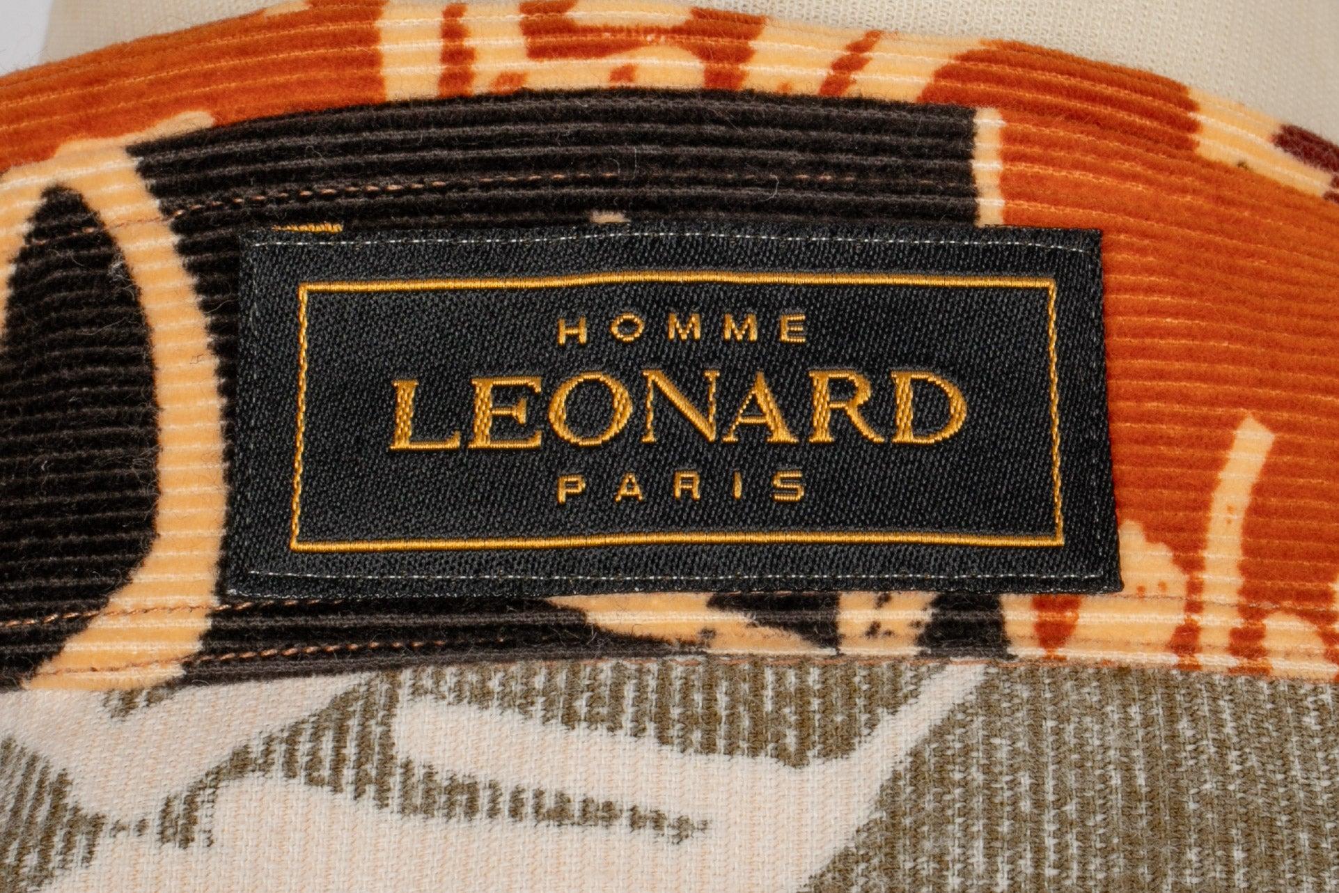 Leonard Patterned Cotton Men Shirt For Sale 4