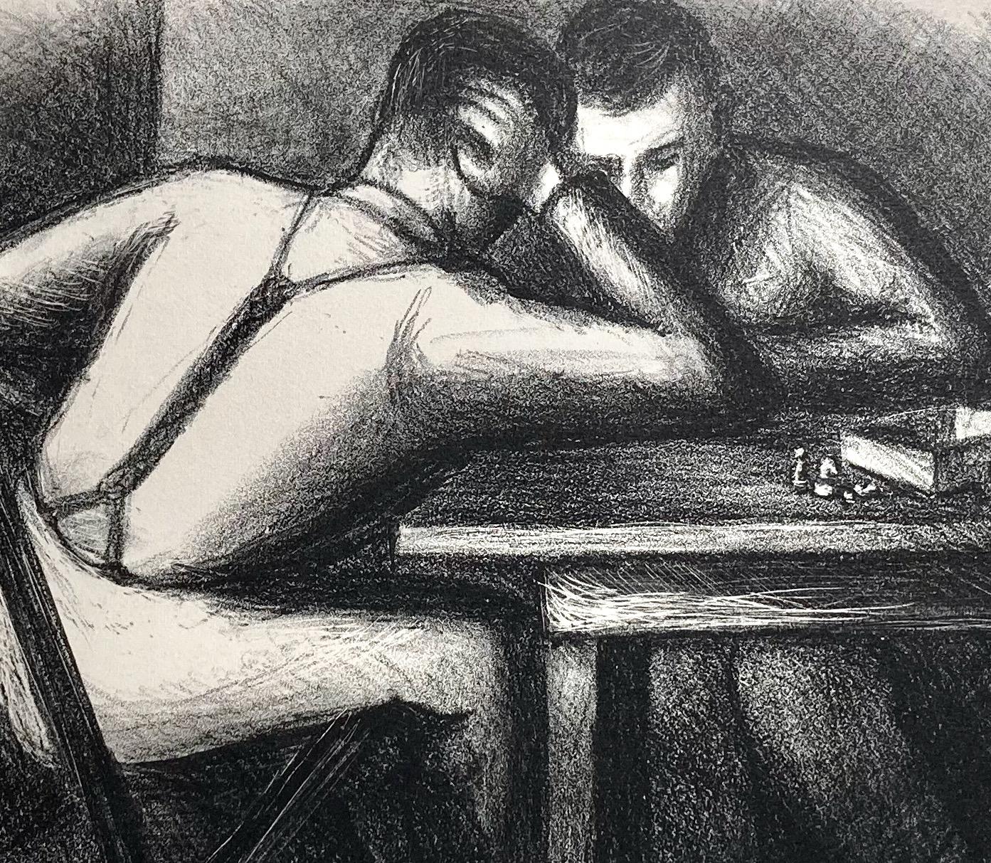 Leonard Pytlak, Échecs, lithographie du milieu du siècle dernier en vente 1