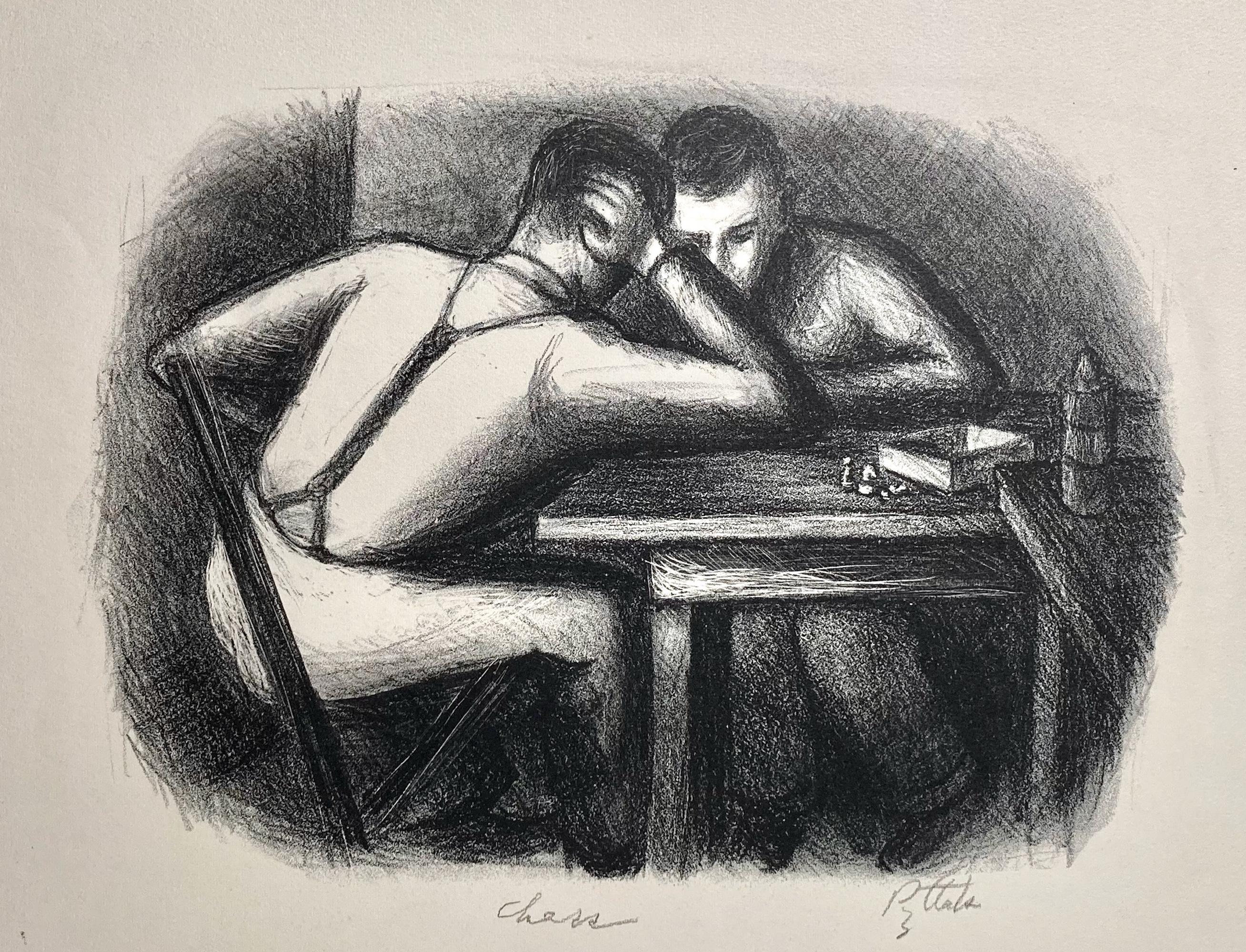 Leonard Pytlak, Chess, mid-century lithograph