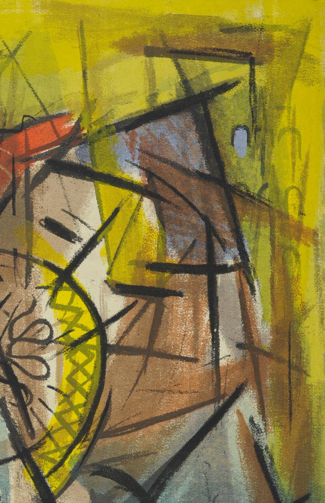 The Fan - Brown Abstract Print by Leonard Pytlak