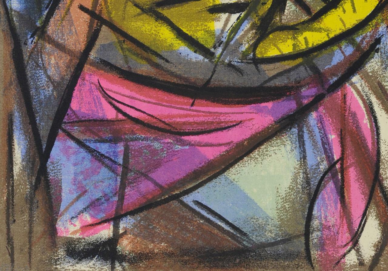 The Whistle - Gray Abstract Print by Leonard Pytlak