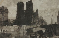 Leonard R. Squirrel (1893–1979) - Early 20th Century Mezzotint, Notre Dame