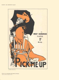 1897 Pick-Me-Up Lithograph by Leonard Raven-Hill, Art Nouveau Style