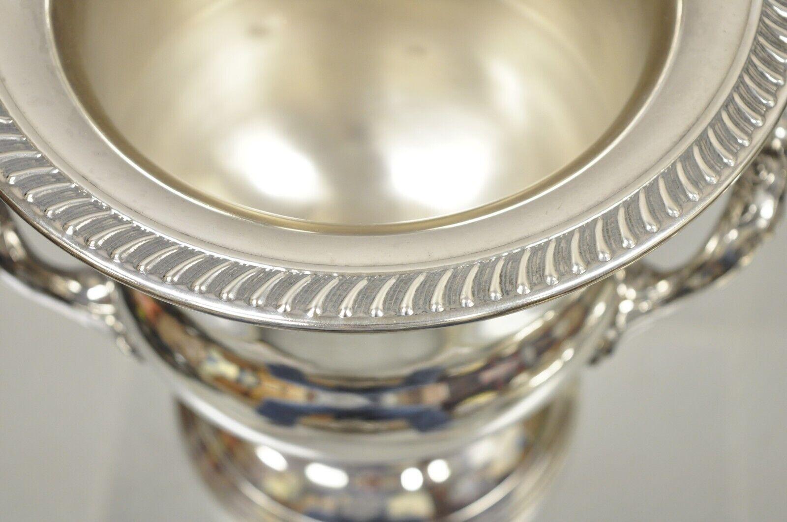 Leonard Regency Style Silver Plated Trophy Cup Champagne Chiller Ice Bucket In Good Condition In Philadelphia, PA