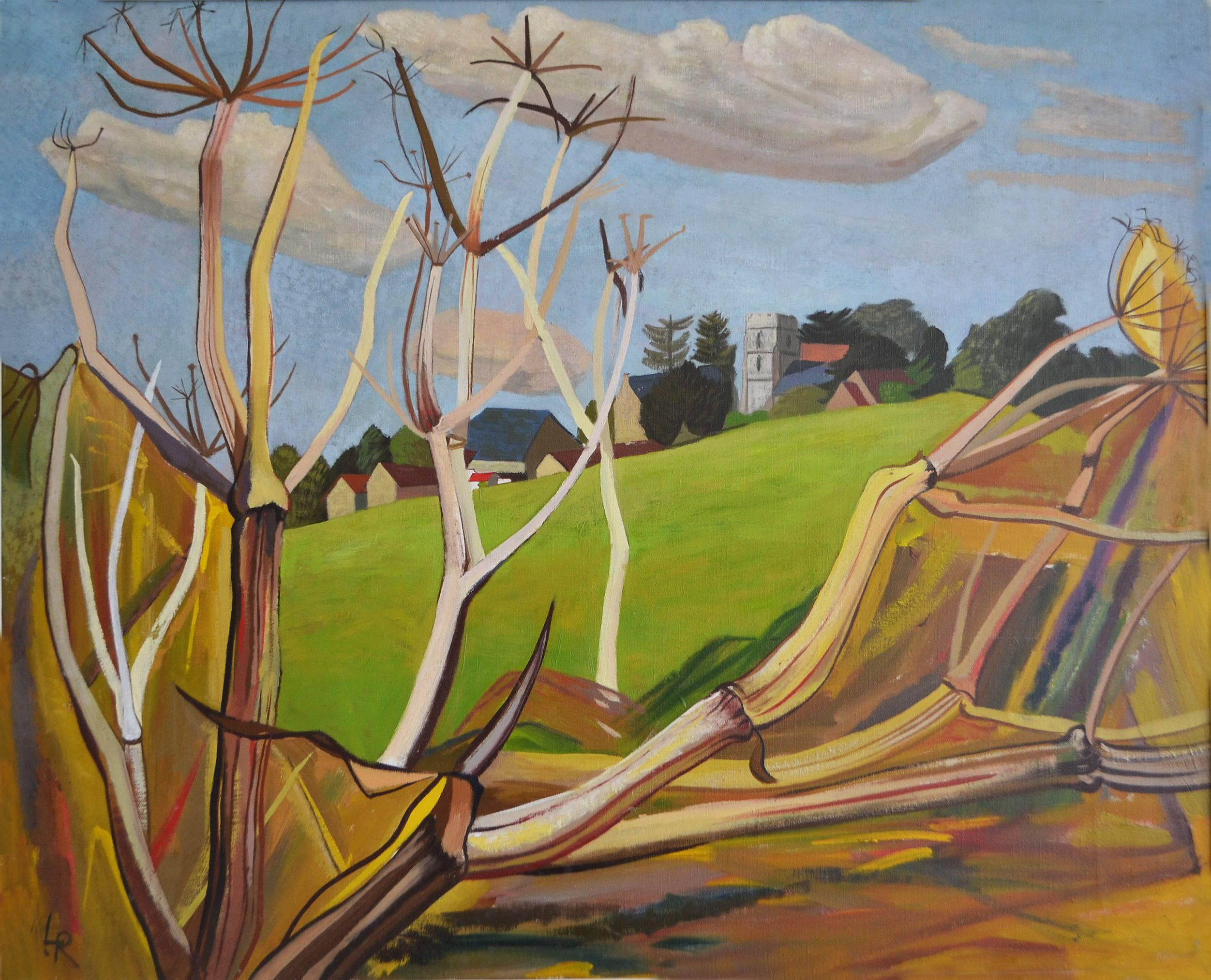 Leonard Renton Landscape Painting – Das Dorf