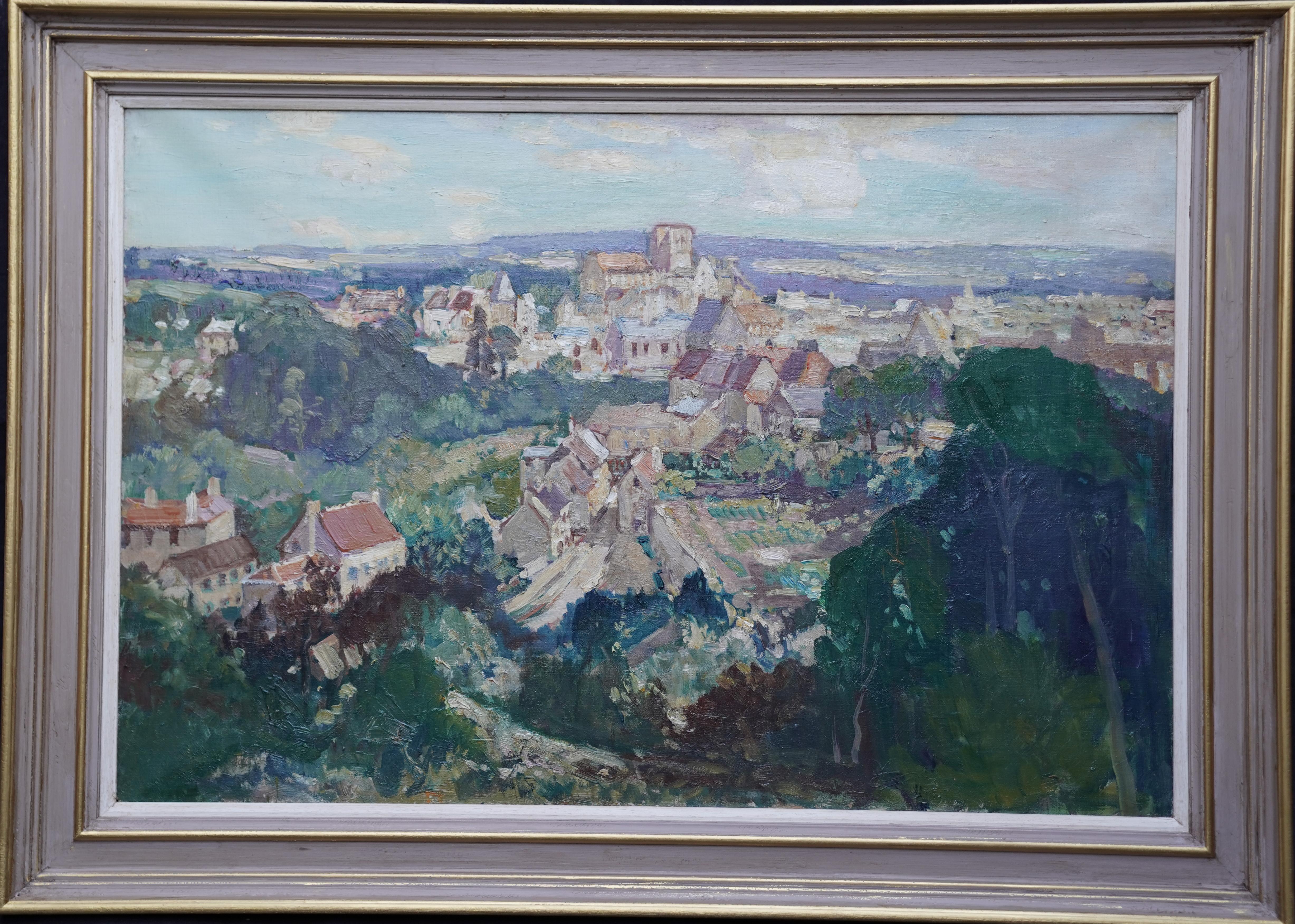 French Landscape Les Andeleys - British 40s Impressionist art oil painting  For Sale 9
