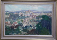 French Landscape Les Andeleys - British 40s Impressionist art oil painting 