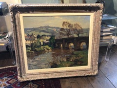 "Puente de Withypool, Exmoor, Somerset GB" Gran paisaje enmarcado Óleo sobre lienzo,