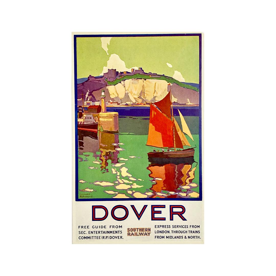 Circa 1925 Original poster by Leonard Richmond - Dover Southern Railway For Sale 2