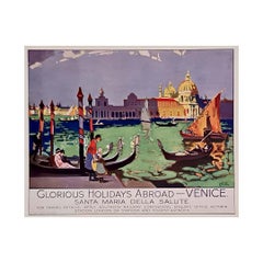 Cartel de viaje original de 1930 de Leonard Richmond para Venecia