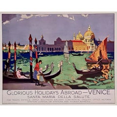Circa 1930 original travel poster by Leonard Richmond for Venice