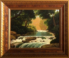 Arroyo, paisaje Pintura al óleo sobre tabla de Leonard Rodowicz