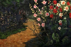 Landscape with Flowers, Impressionist Painting by Leonard Rodowicz
