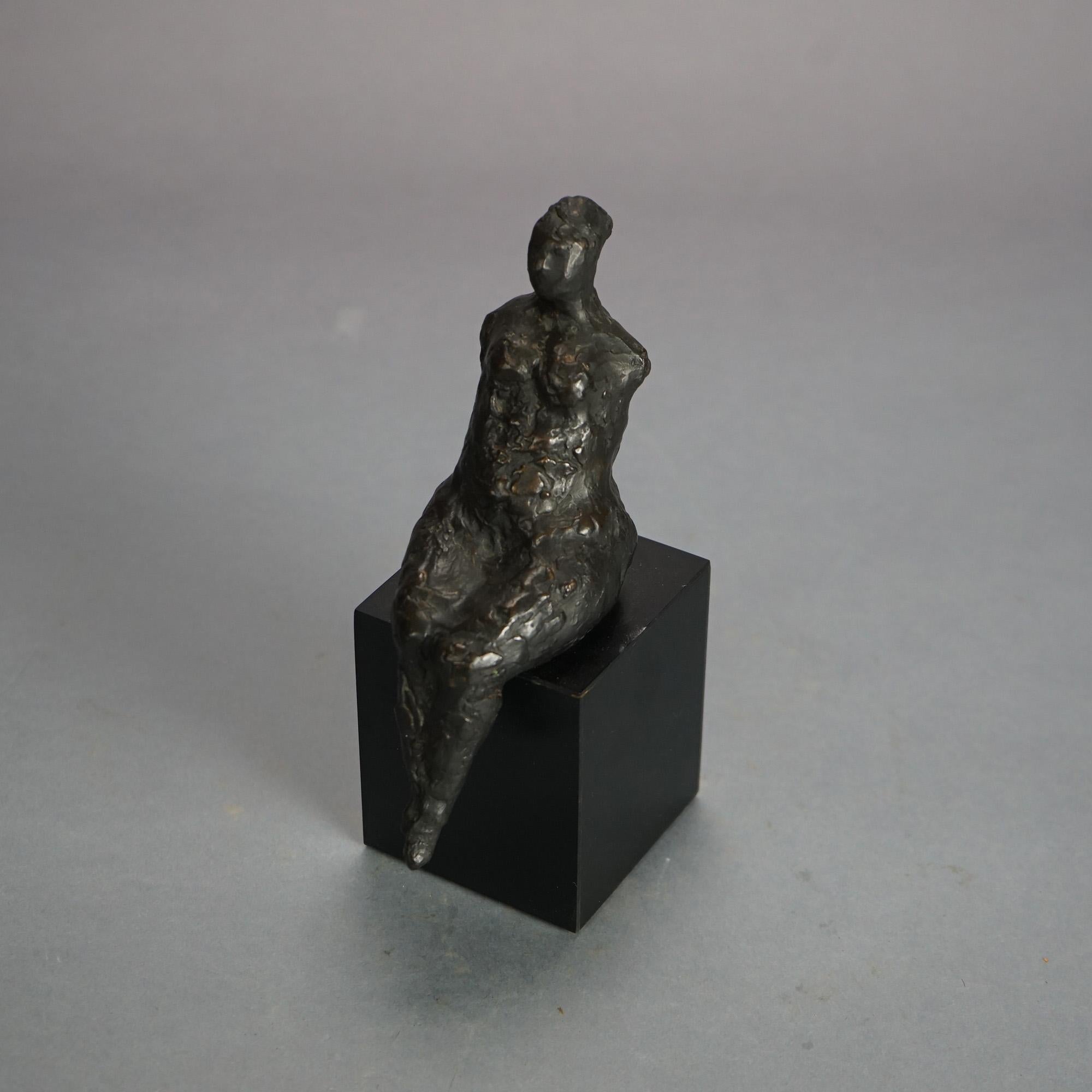 Leonard Schwartz Abstract Bronze Seated Female Figure C1950

Measures - 8.5