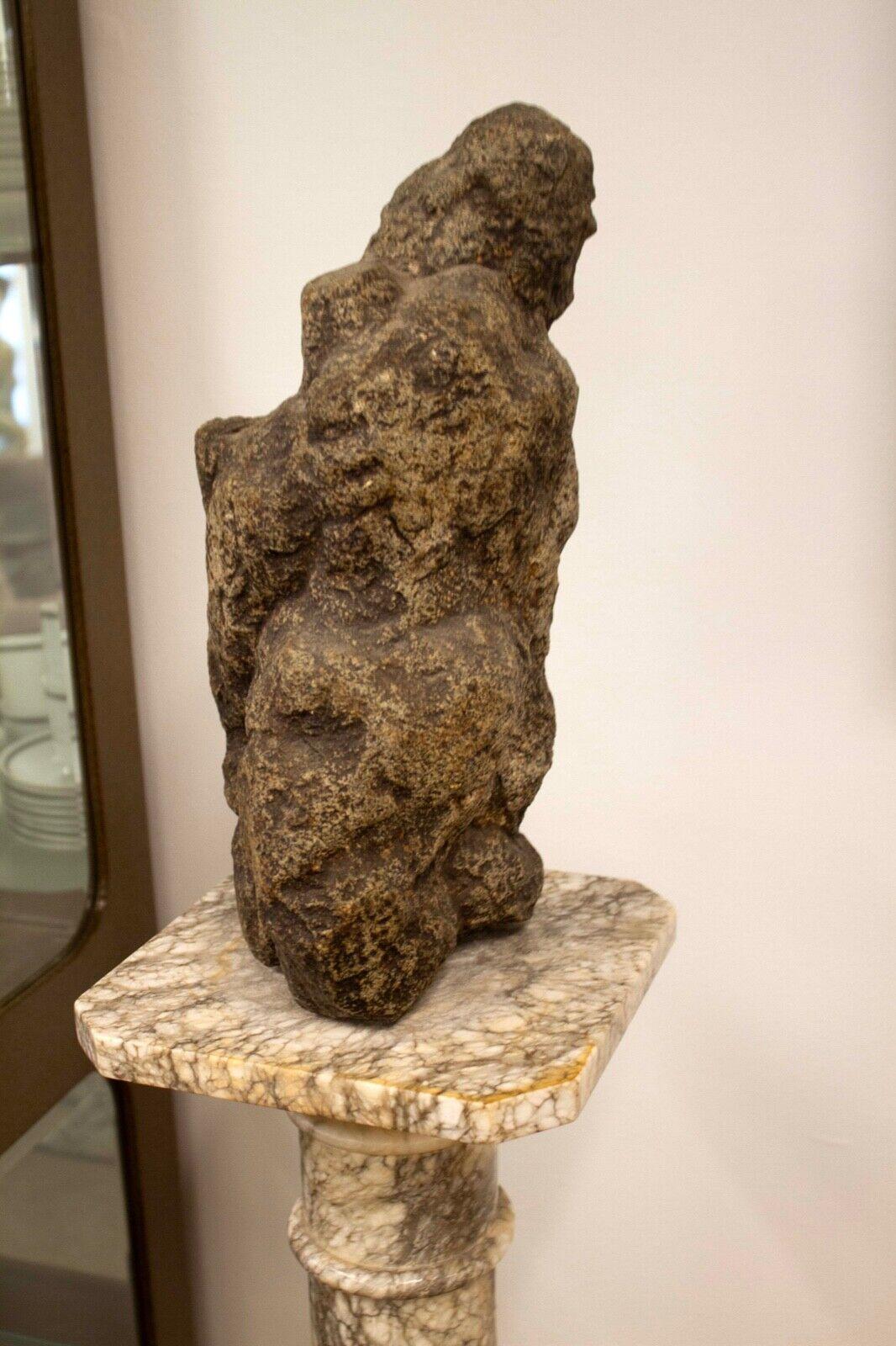 Leonard Schwartz Moses Modern Organic Form Stone Carved Sculpture on Marble For Sale 3