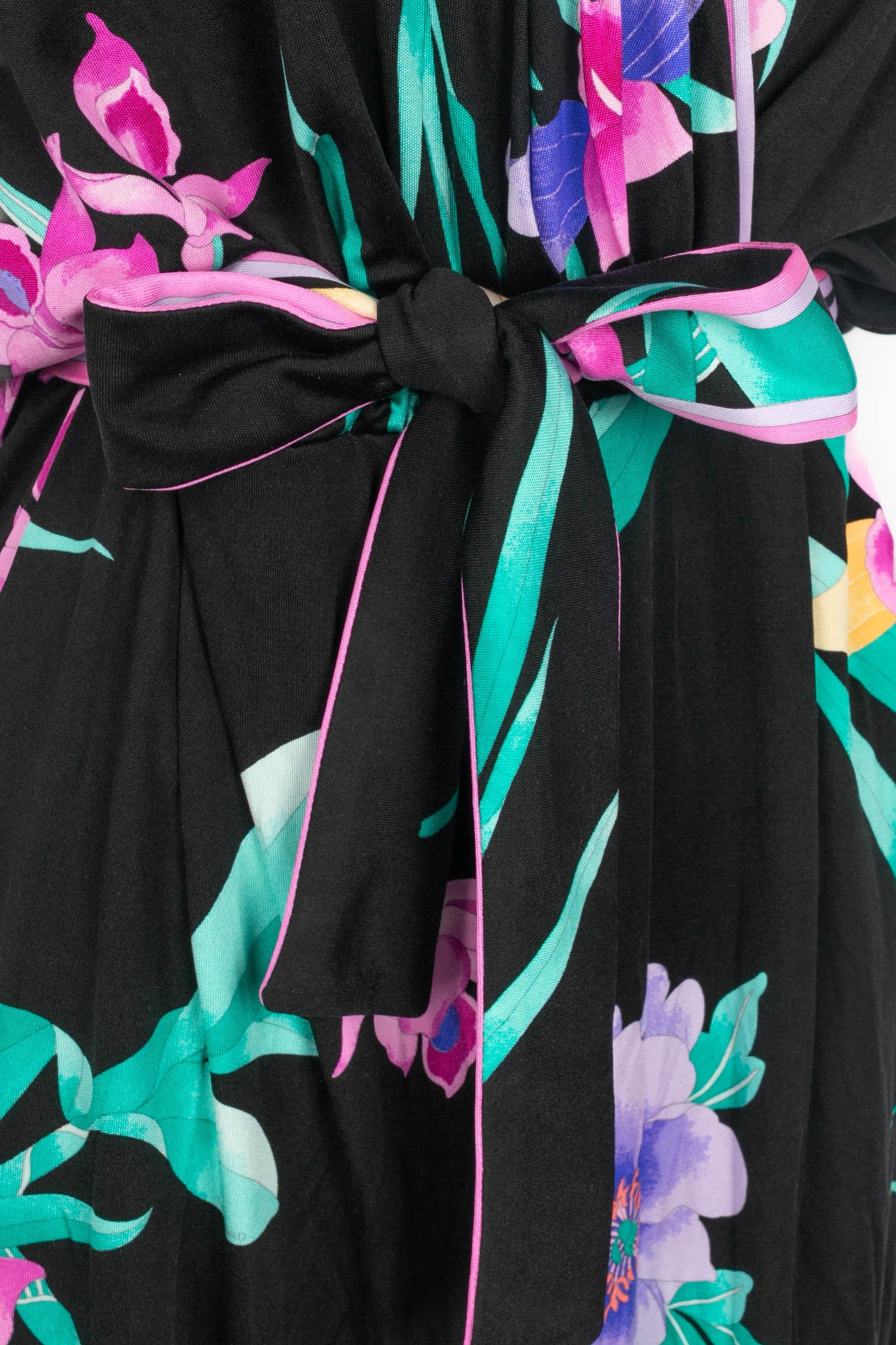 Leonard silk jumpsuit In Excellent Condition For Sale In SAINT-OUEN-SUR-SEINE, FR