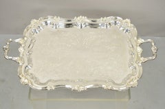 Leonard Silver Plate Serving Platter Tray Engraved "Happy 25th Anniversary"