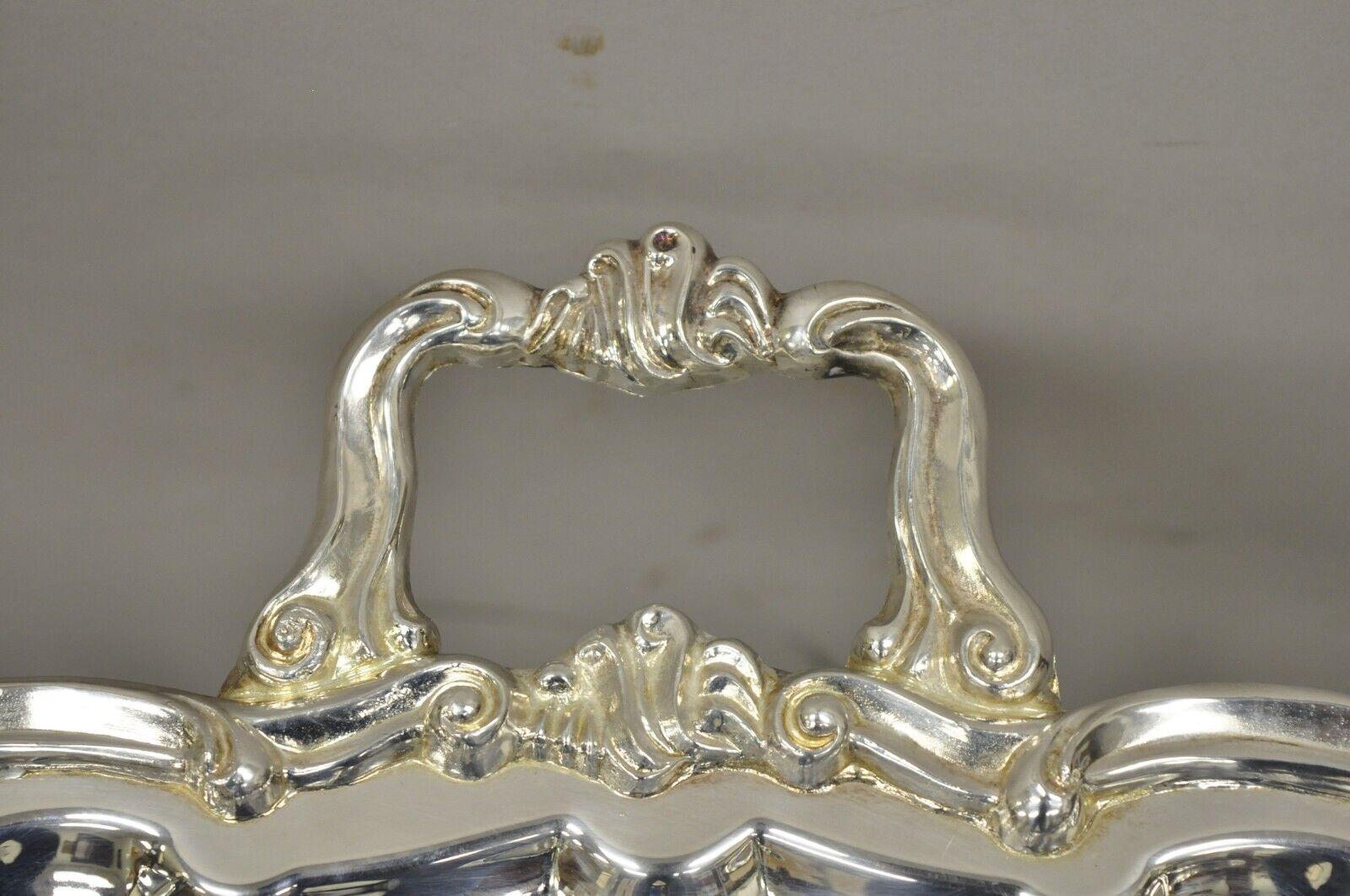Leonard Silver Plate Serving Platter Tray Engraved 