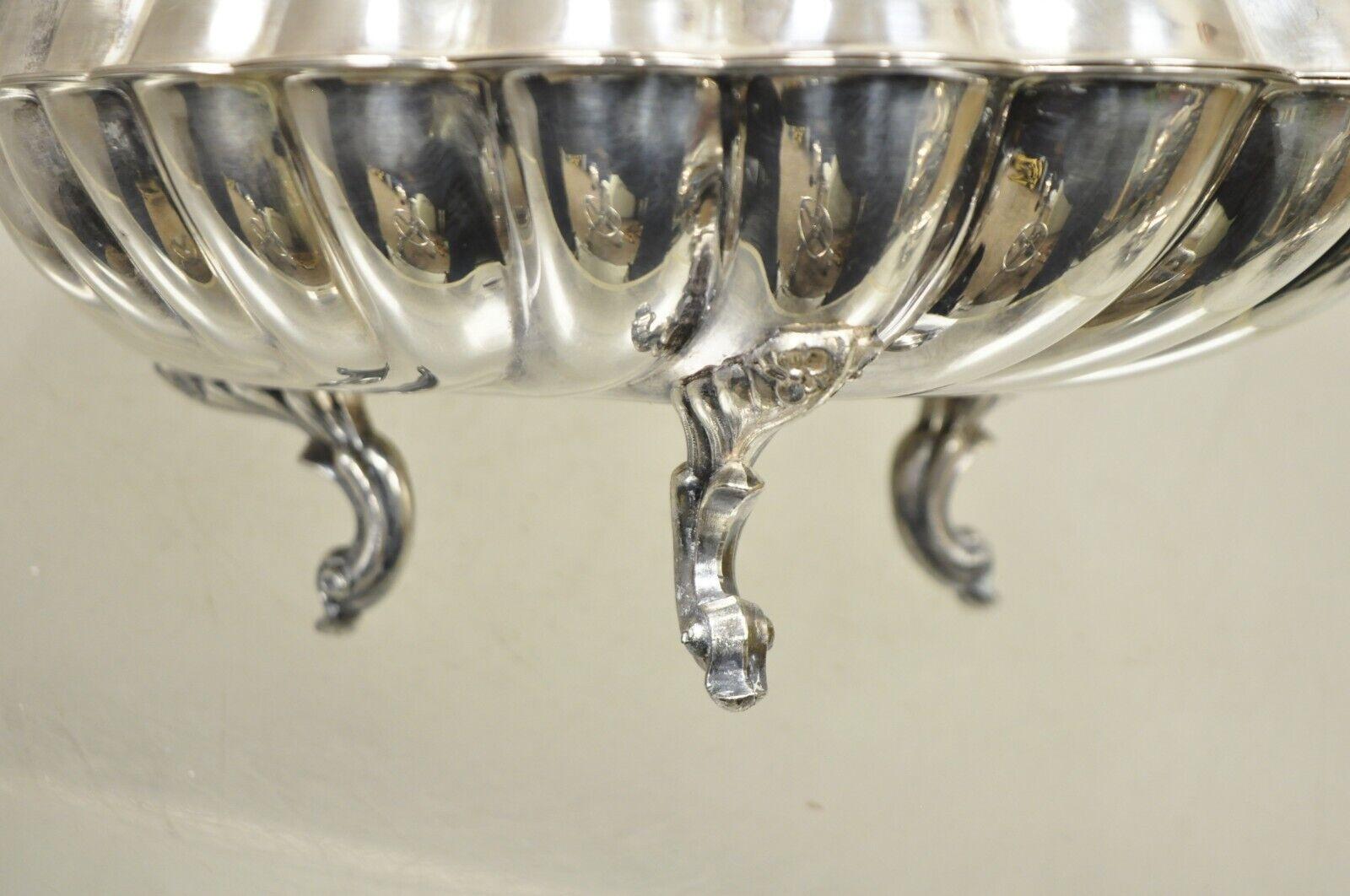 20th Century Leonard Silverplate Clam Shell Form Silver Plated Hinged Warmer with Swan Handle For Sale