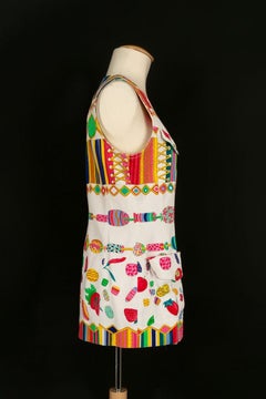 Leonard Top Cotton Tunic Printed with Sweets and Fruits
