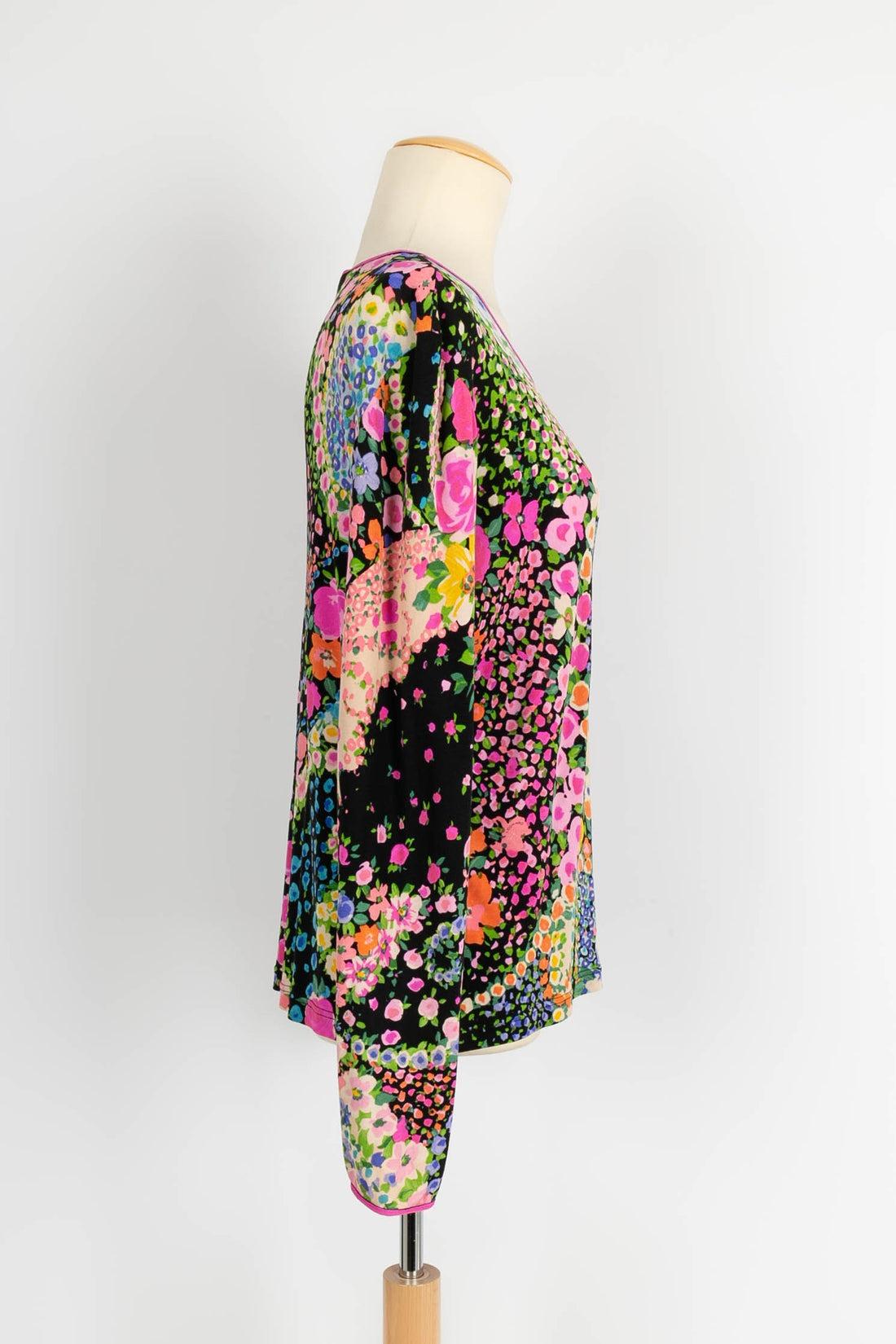 Women's Leonard Top in Floral Silk Jersey For Sale