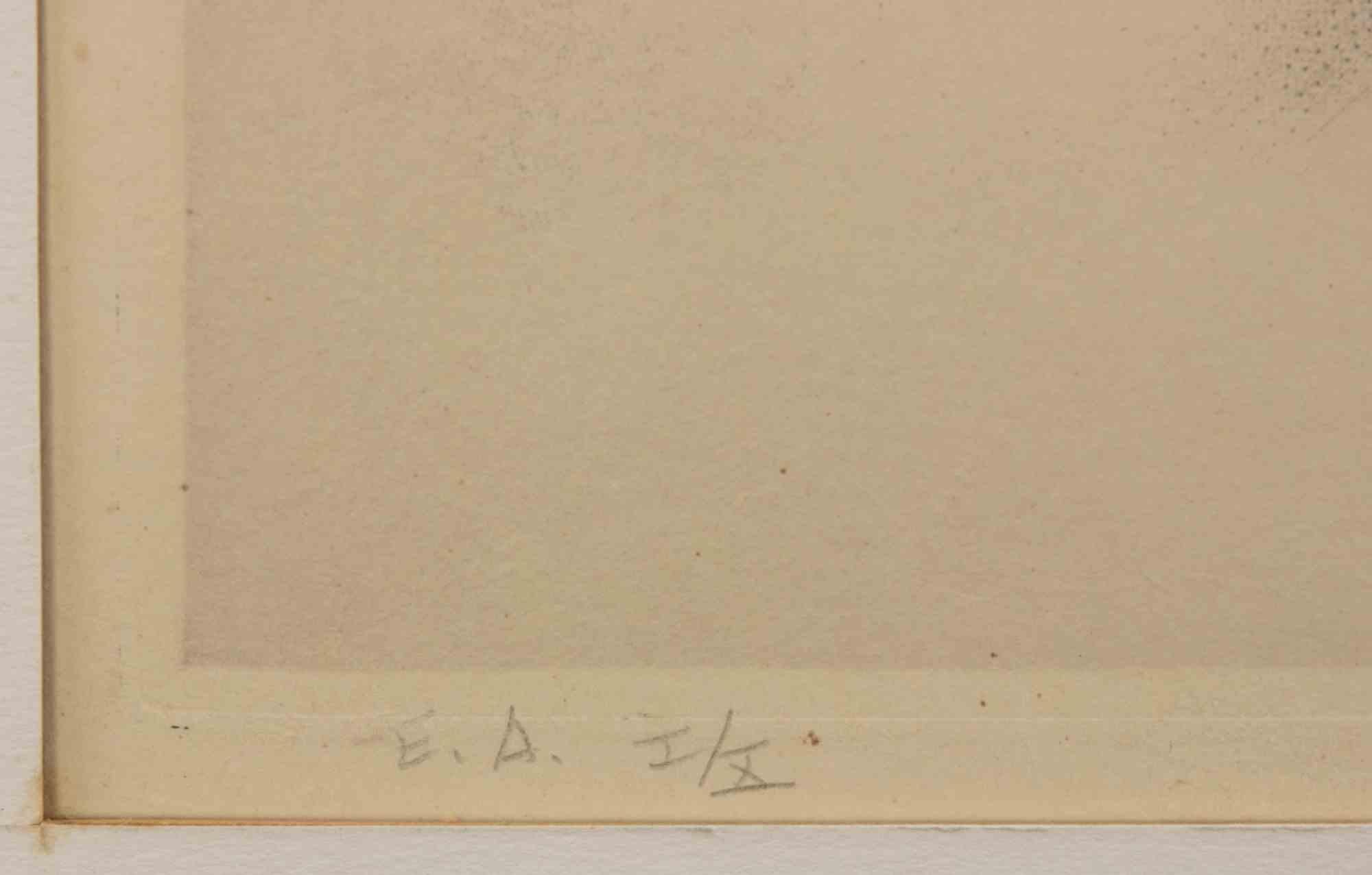 Les Amies - Aguafuerte de Leonard Tsuguharu Foujita - 1930 en venta 3
