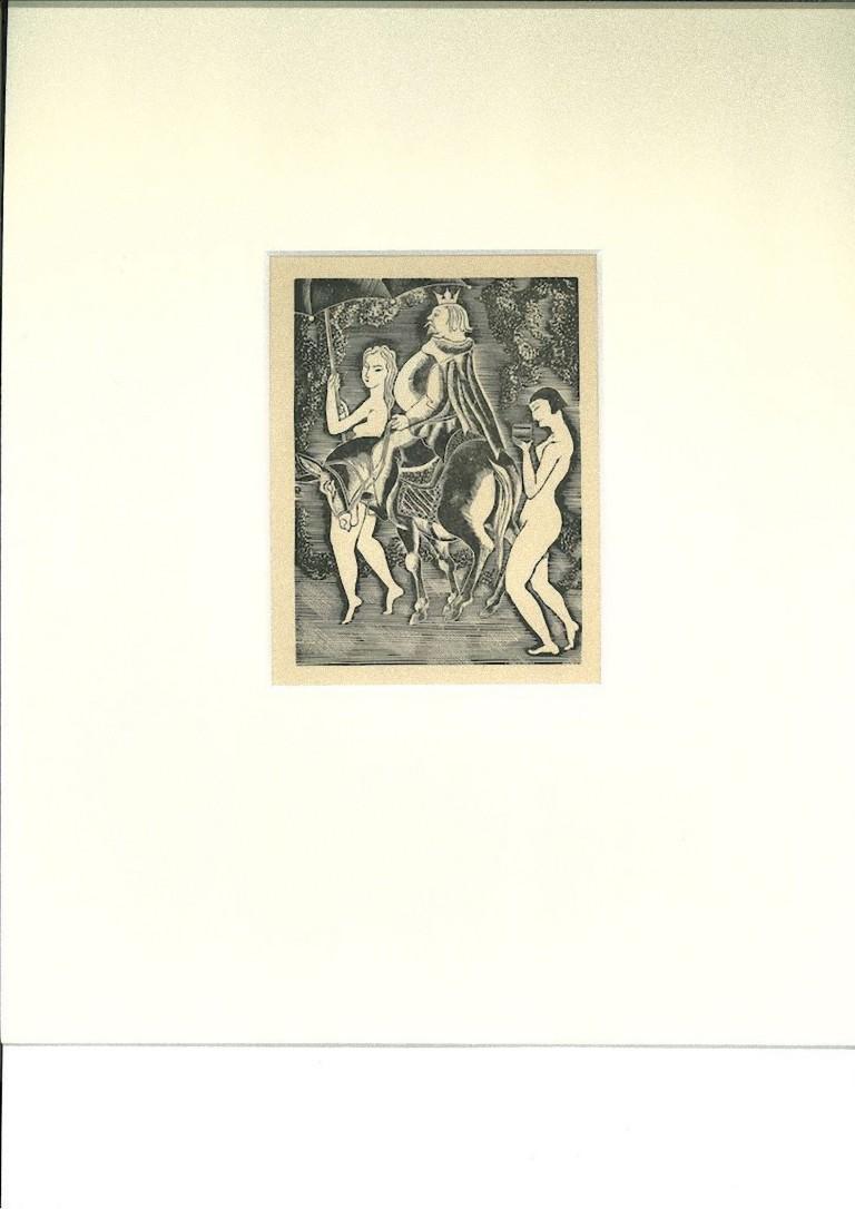 Nudes - Suite of 5 Etchings by Leonard Tsuguharu Foujita - 1930s For Sale 2