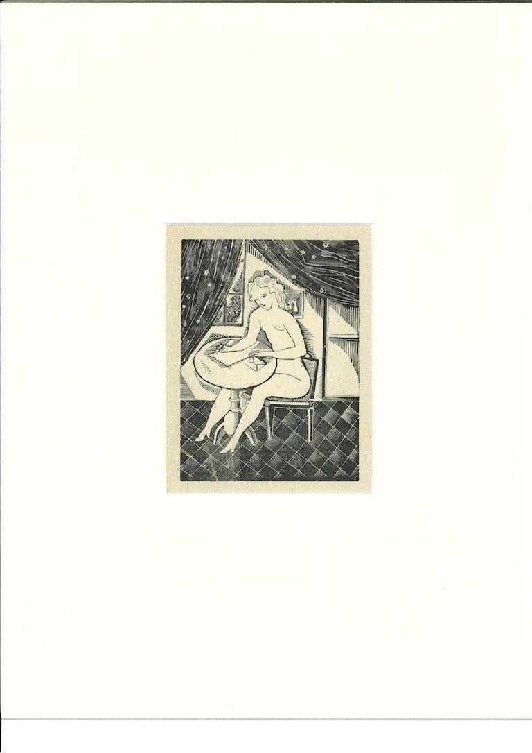 Nudes - Suite of 5 Etchings by Leonard Tsuguharu Foujita - 1930s For Sale 3