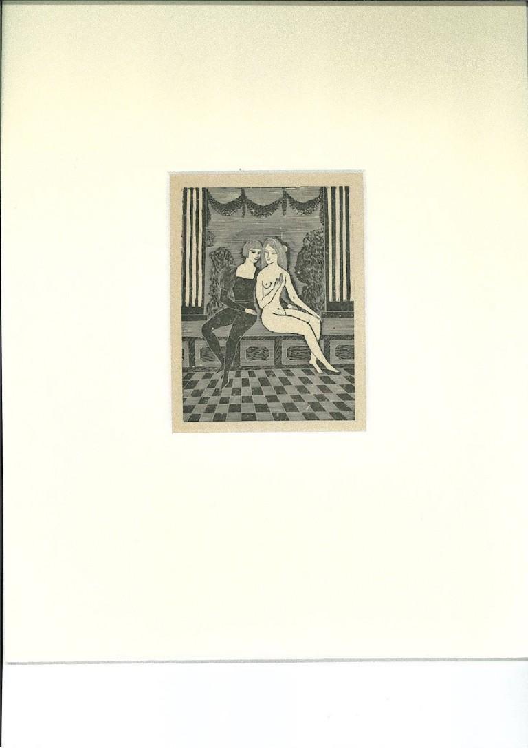 Nudes - Suite of 5 Etchings by Leonard Tsuguharu Foujita - 1930s For Sale 4