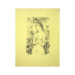 1959 original lithograph, Ève au Jardin d’Eden by Foujita