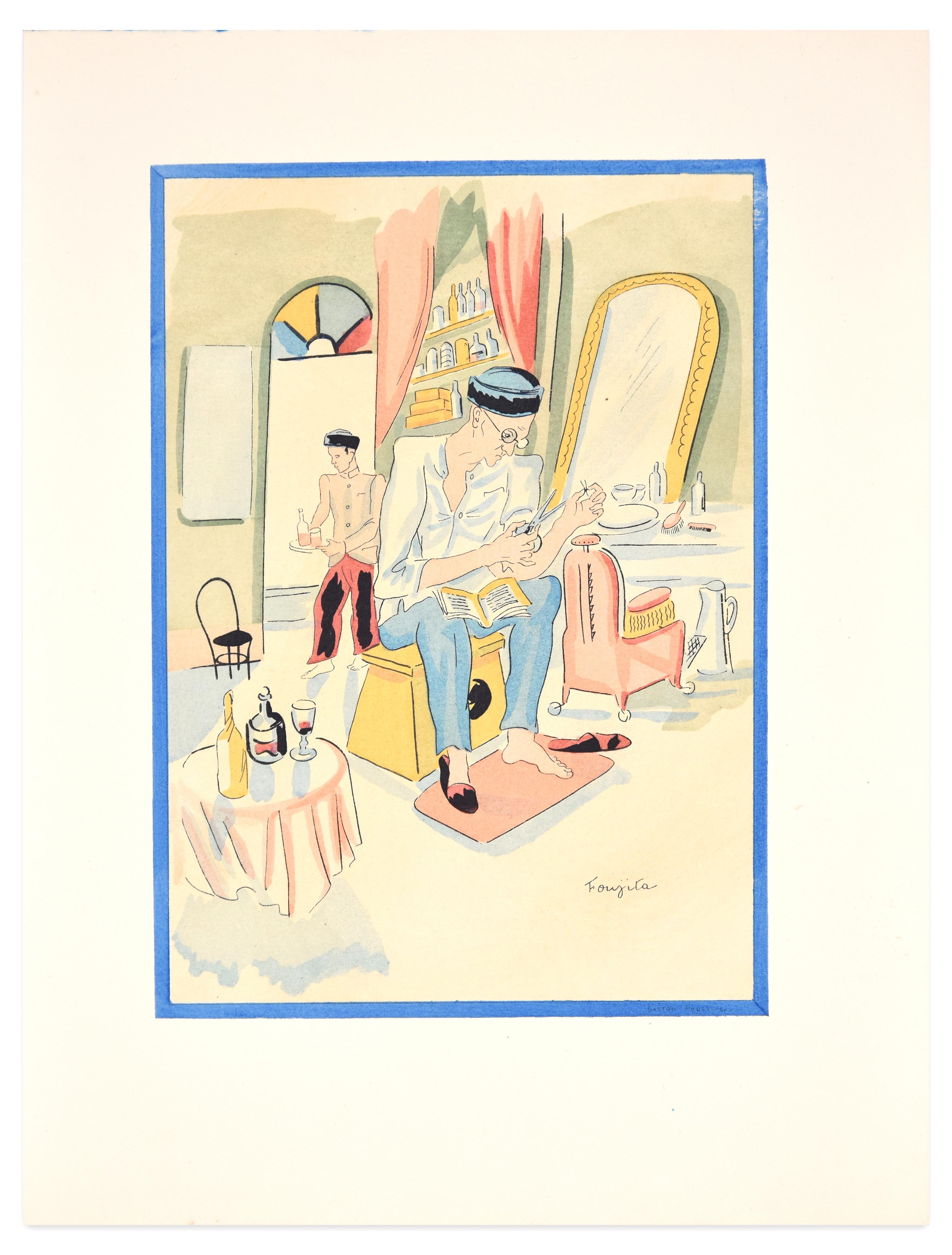 Arts and Crafts – Original-Lithographie von L.T. Foujita – 1928 – Print von Leonard Tsuguharu Foujita