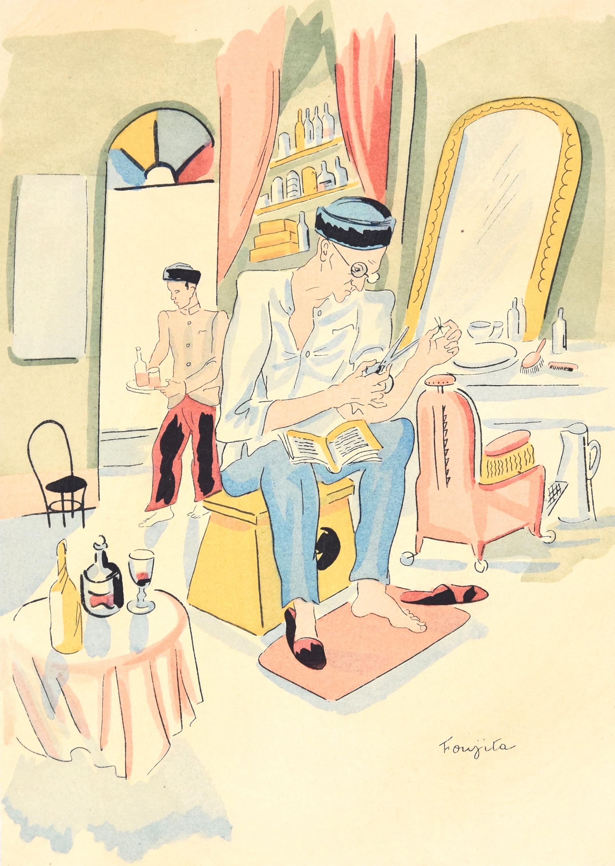 Arts and Crafts – Original-Lithographie von L.T. Foujita – 1928